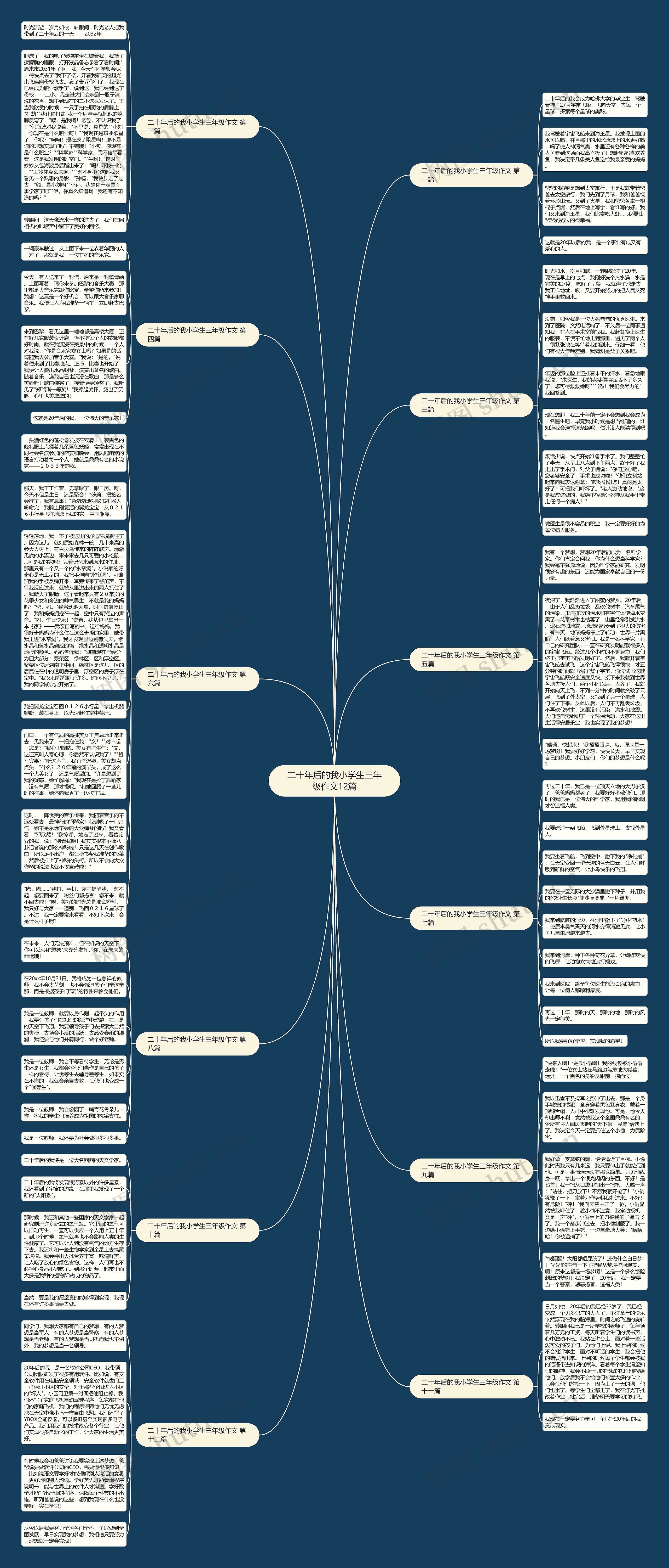 二十年后的我小学生三年级作文12篇思维导图