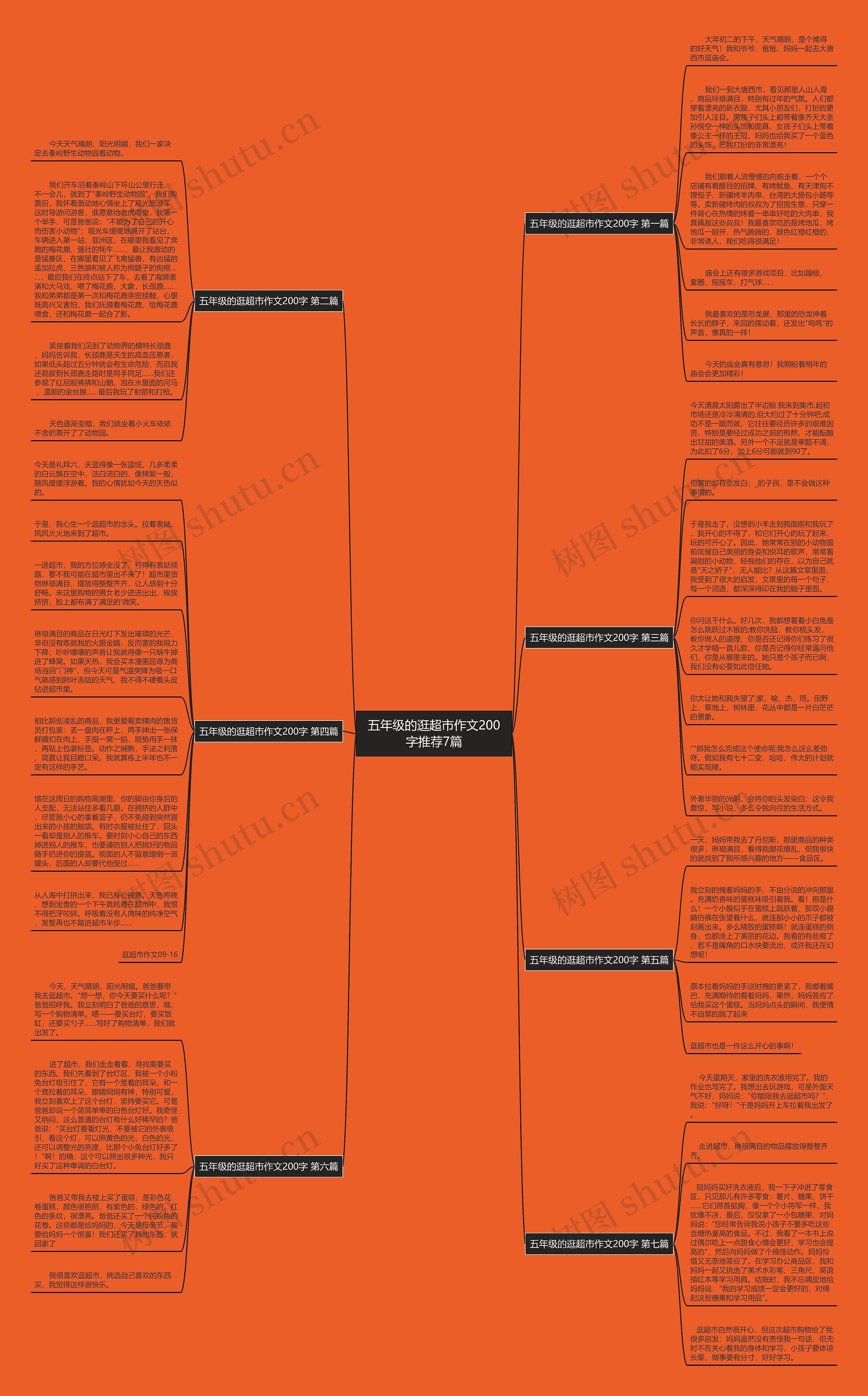 五年级的逛超市作文200字推荐7篇思维导图