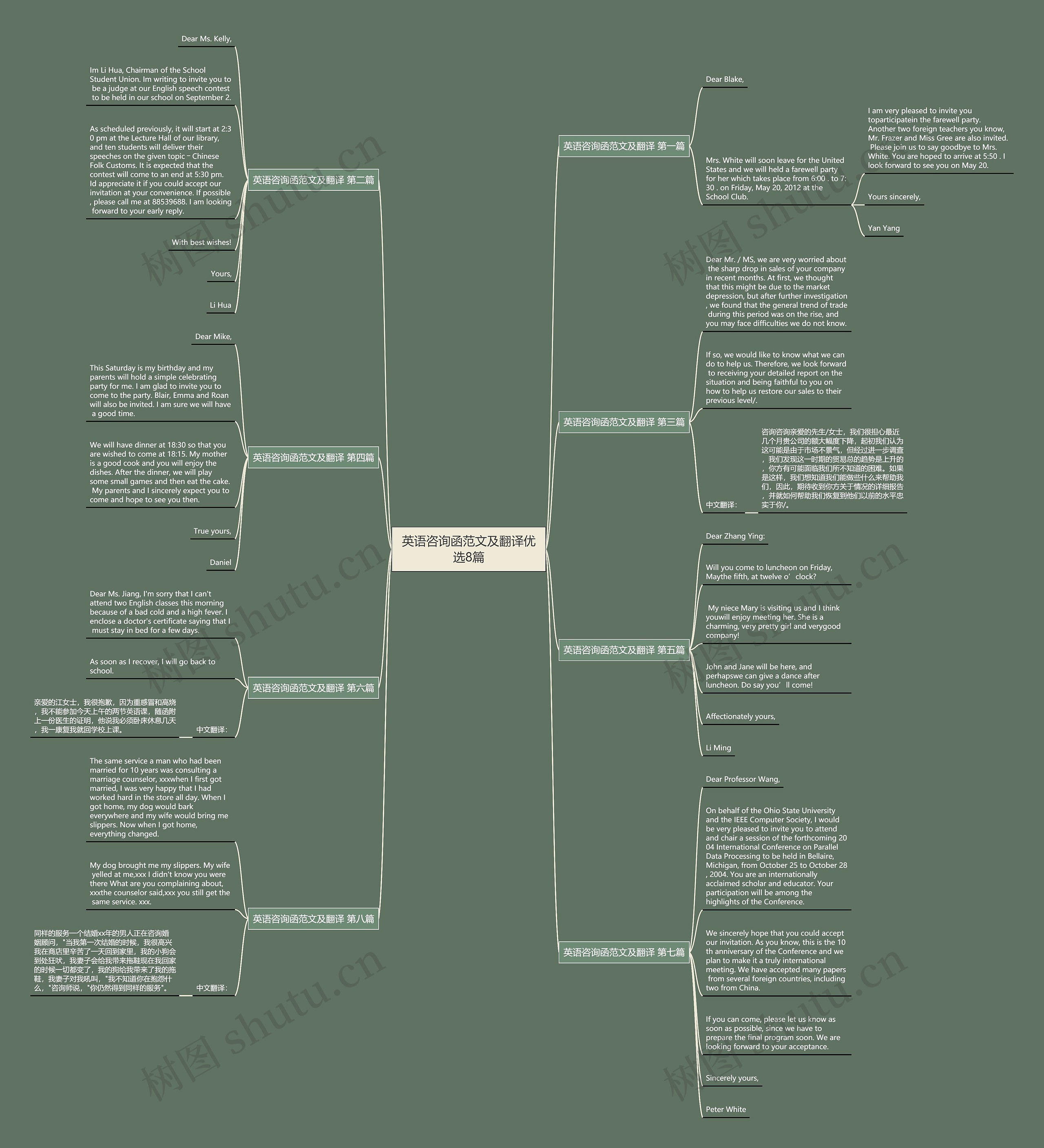 英语咨询函范文及翻译优选8篇思维导图