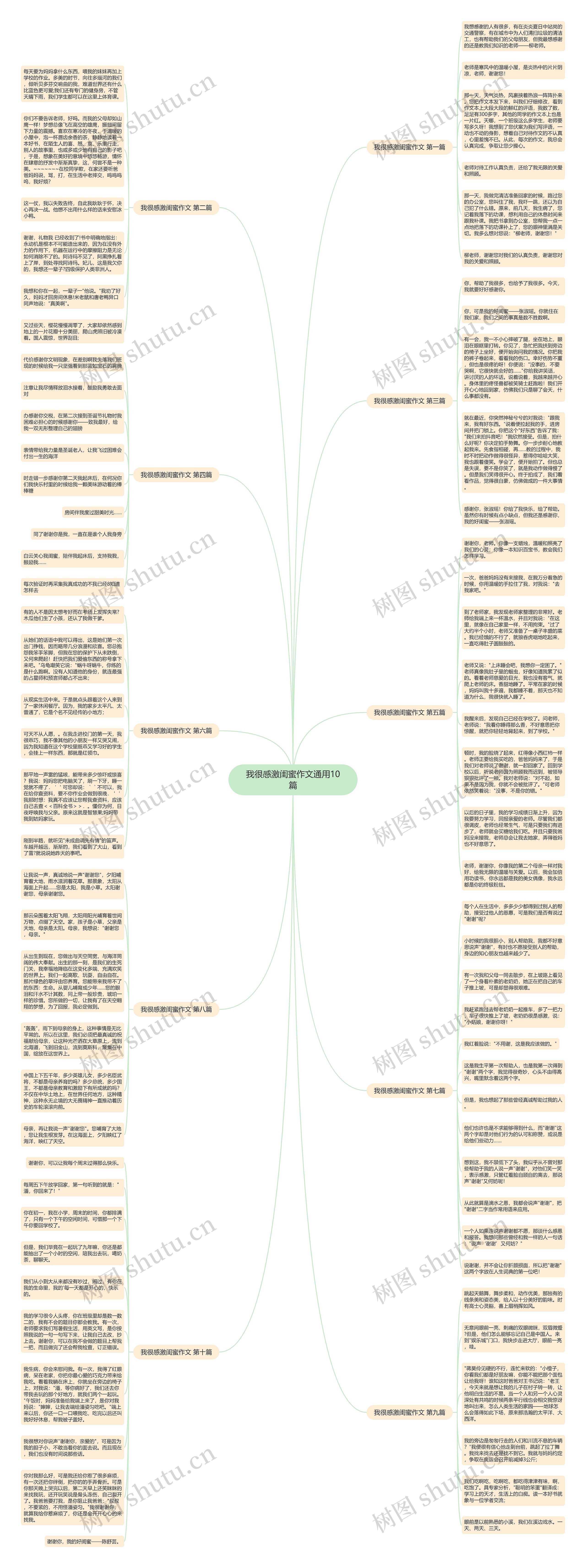 我很感激闺蜜作文通用10篇思维导图