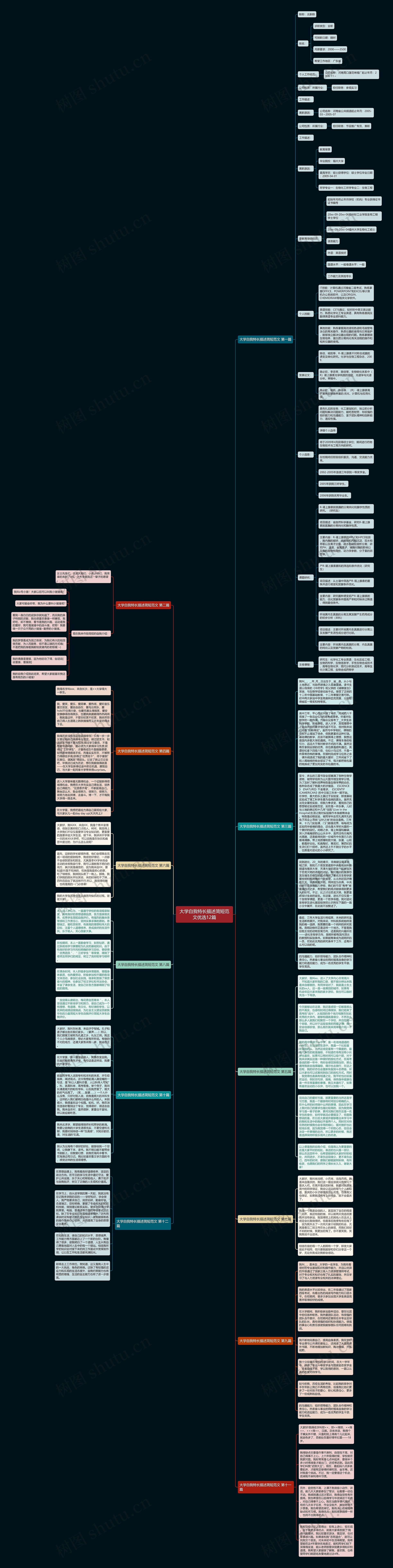 大学自我特长描述简短范文优选12篇思维导图