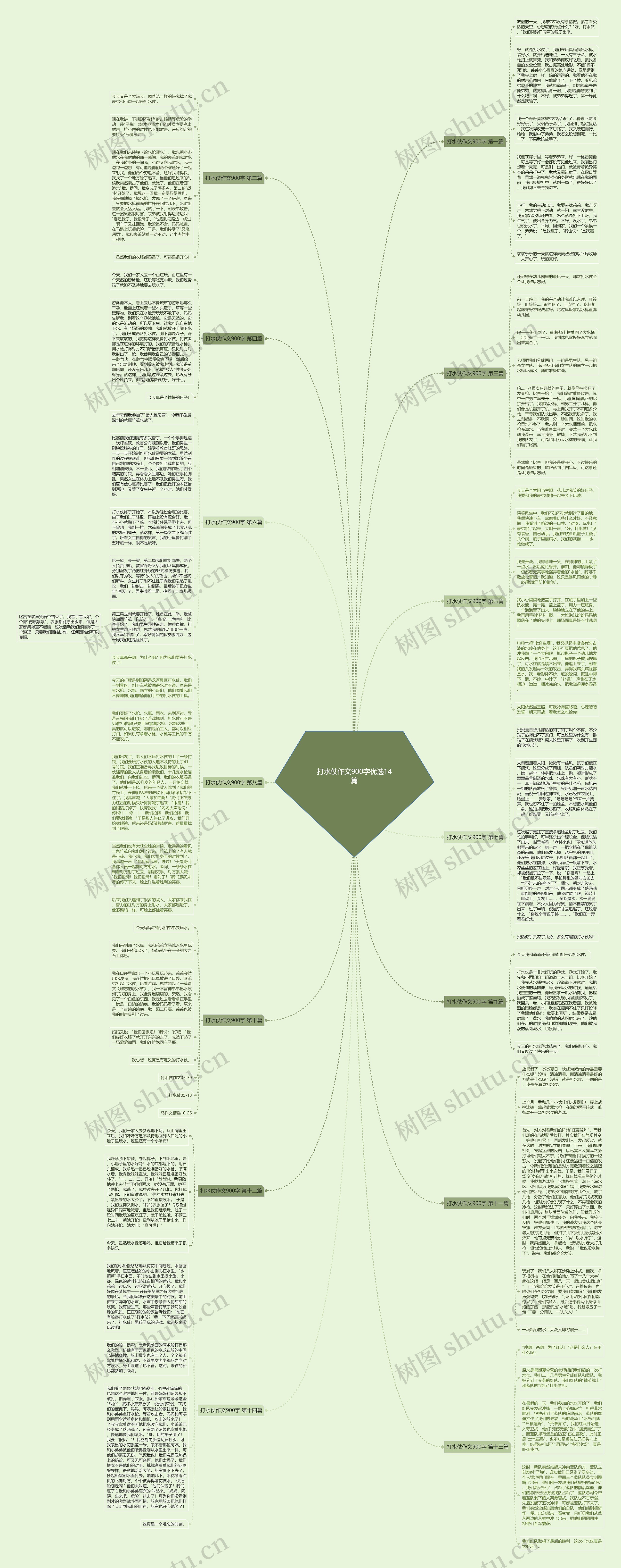 打水仗作文900字优选14篇思维导图
