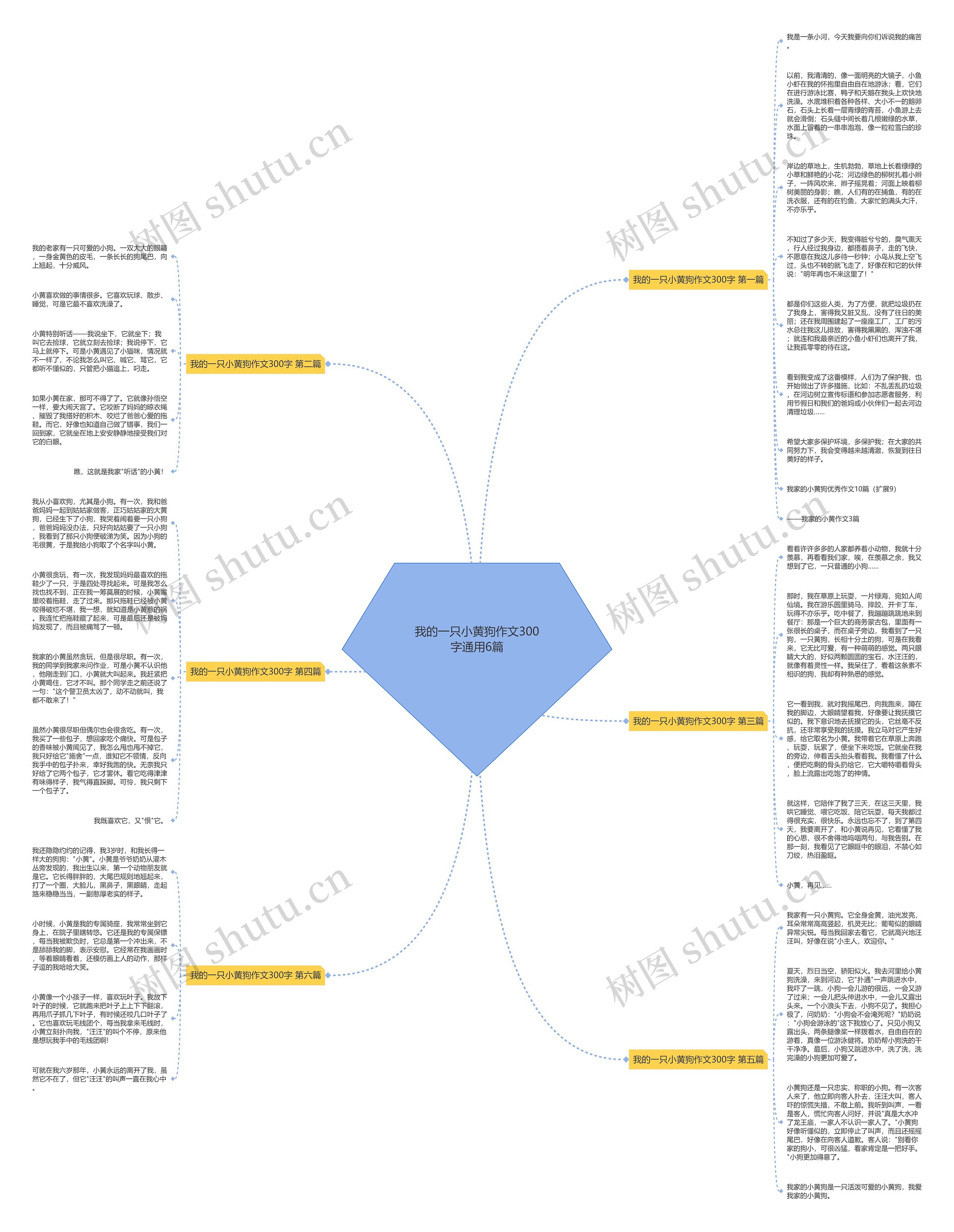 我的一只小黄狗作文300字通用6篇思维导图