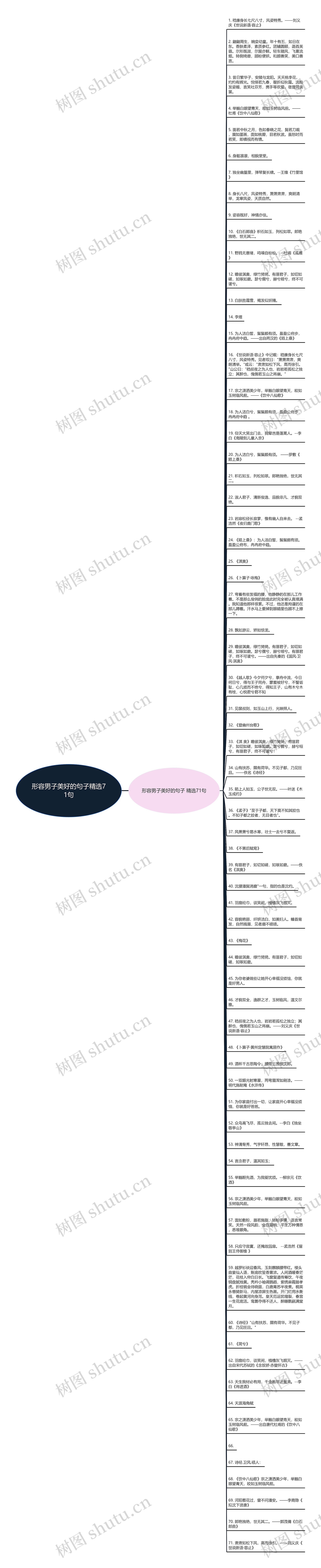 形容男子美好的句子精选71句思维导图