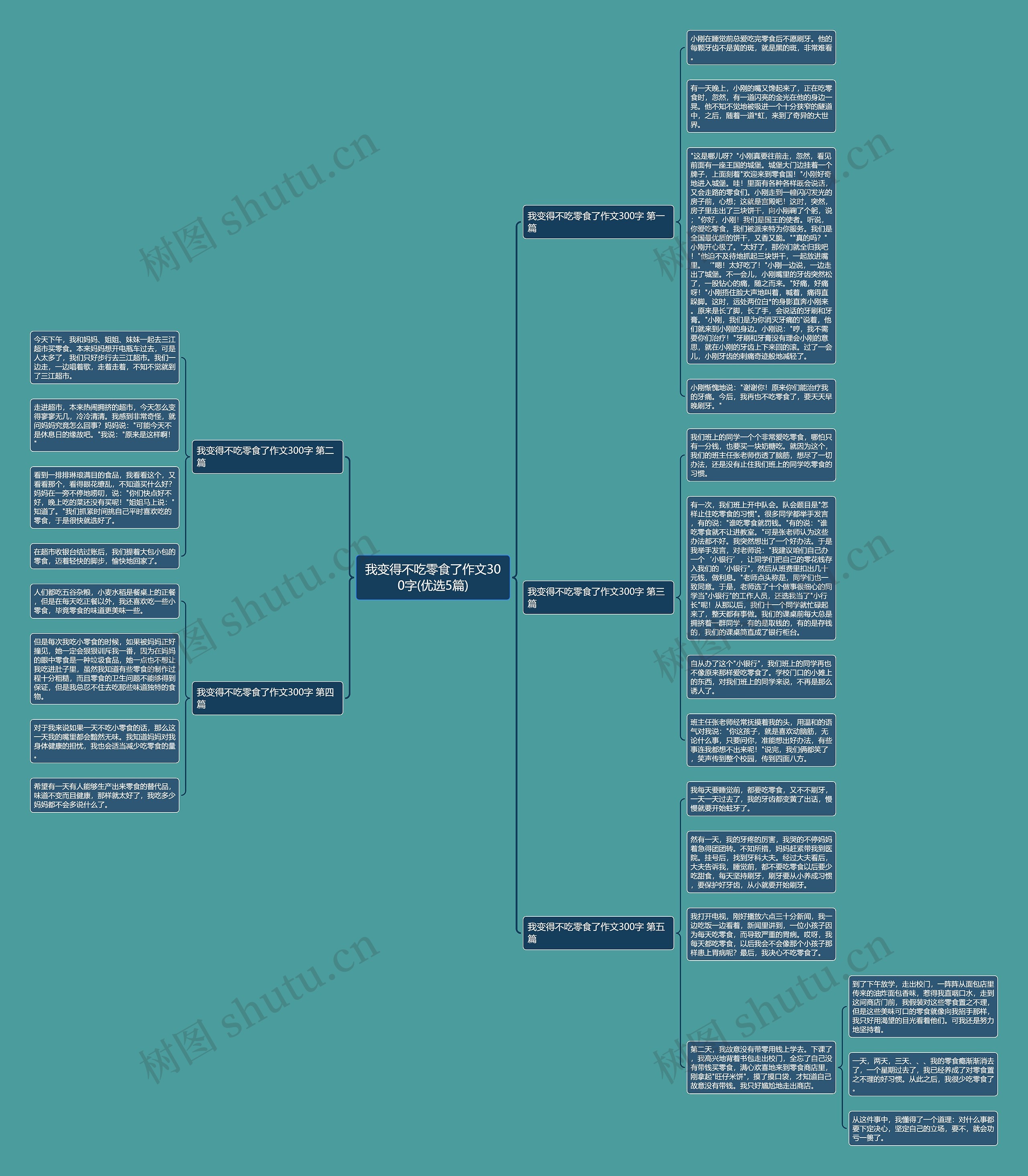 我变得不吃零食了作文300字(优选5篇)思维导图