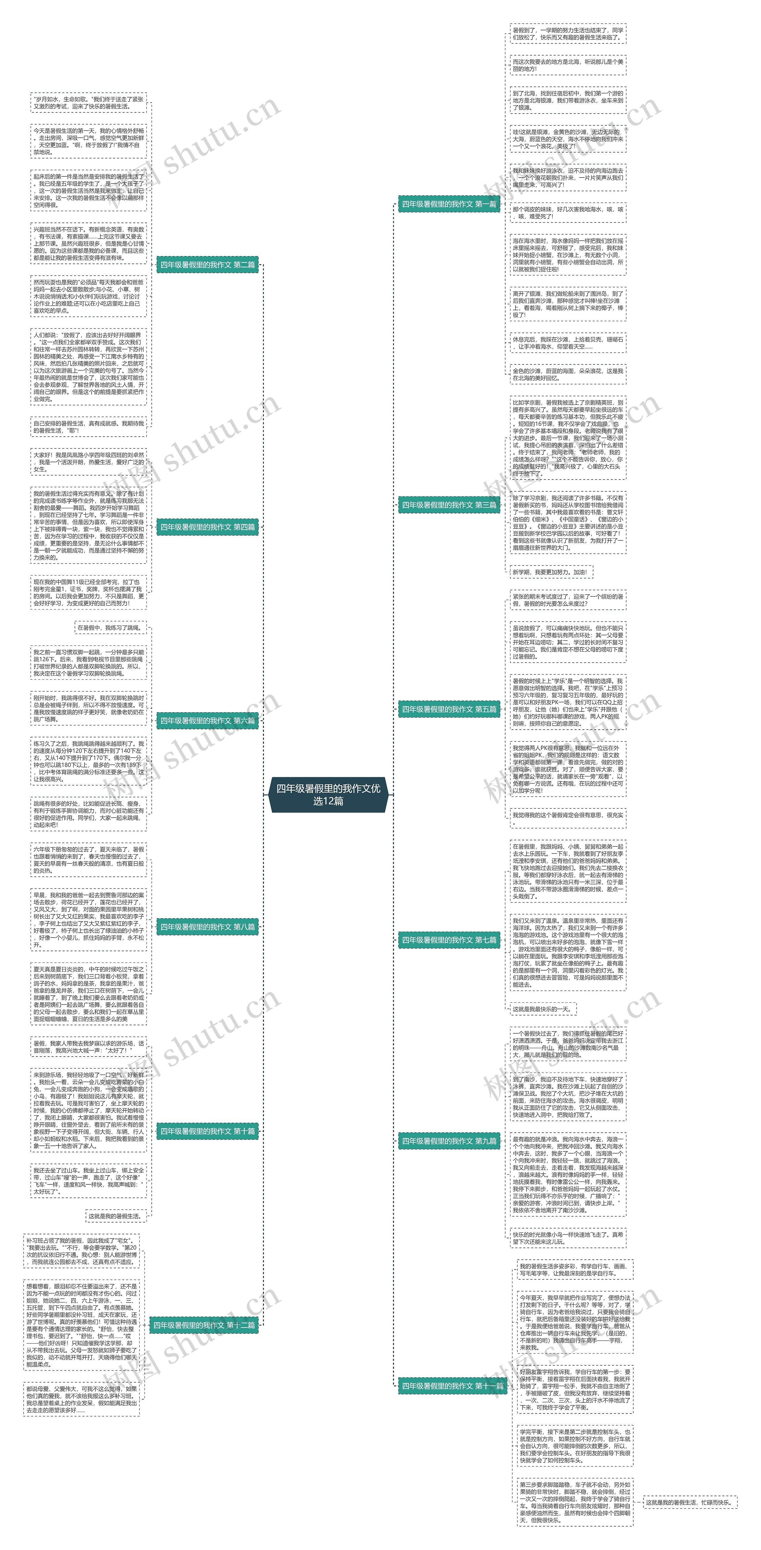 四年级暑假里的我作文优选12篇思维导图