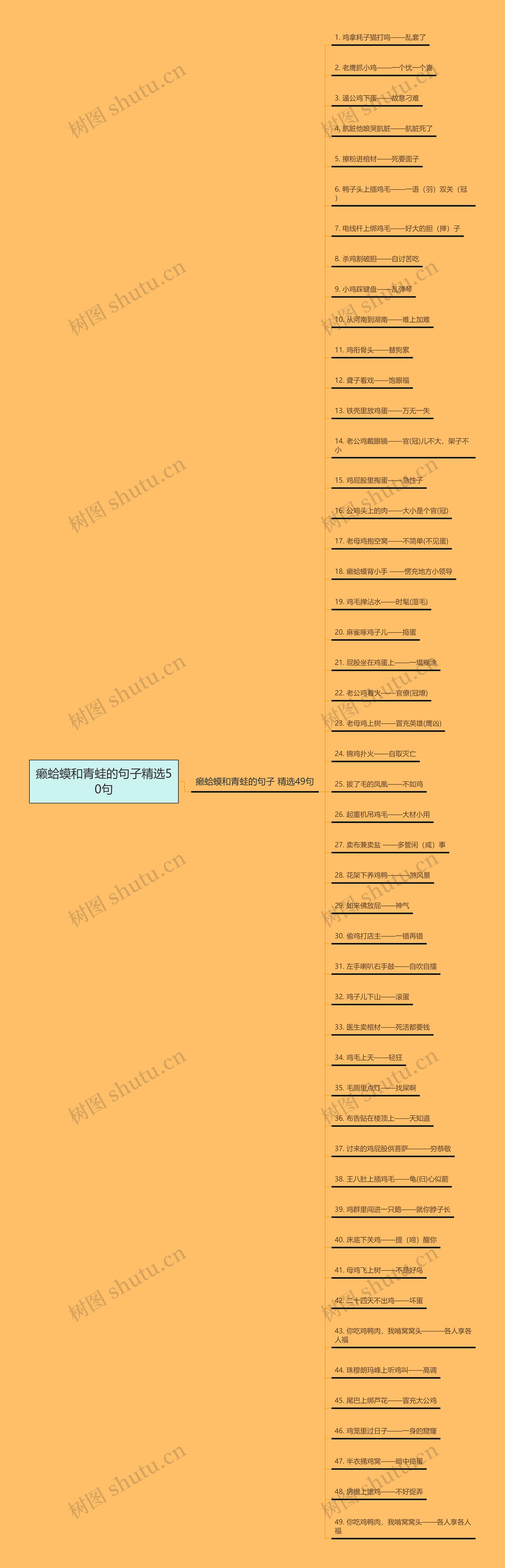 癞蛤蟆和青蛙的句子精选50句思维导图