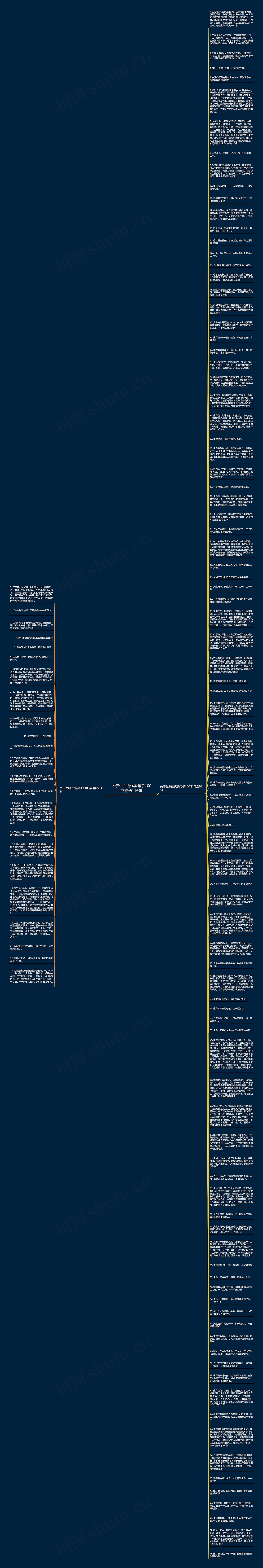 关于生命的优美句子100字精选116句思维导图