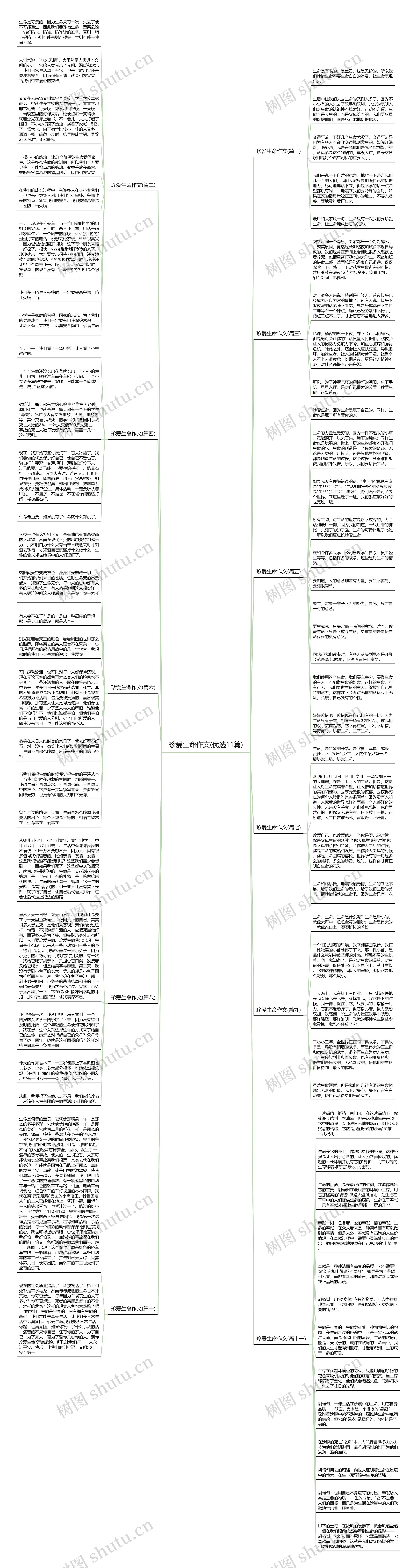 珍爱生命作文(优选11篇)思维导图