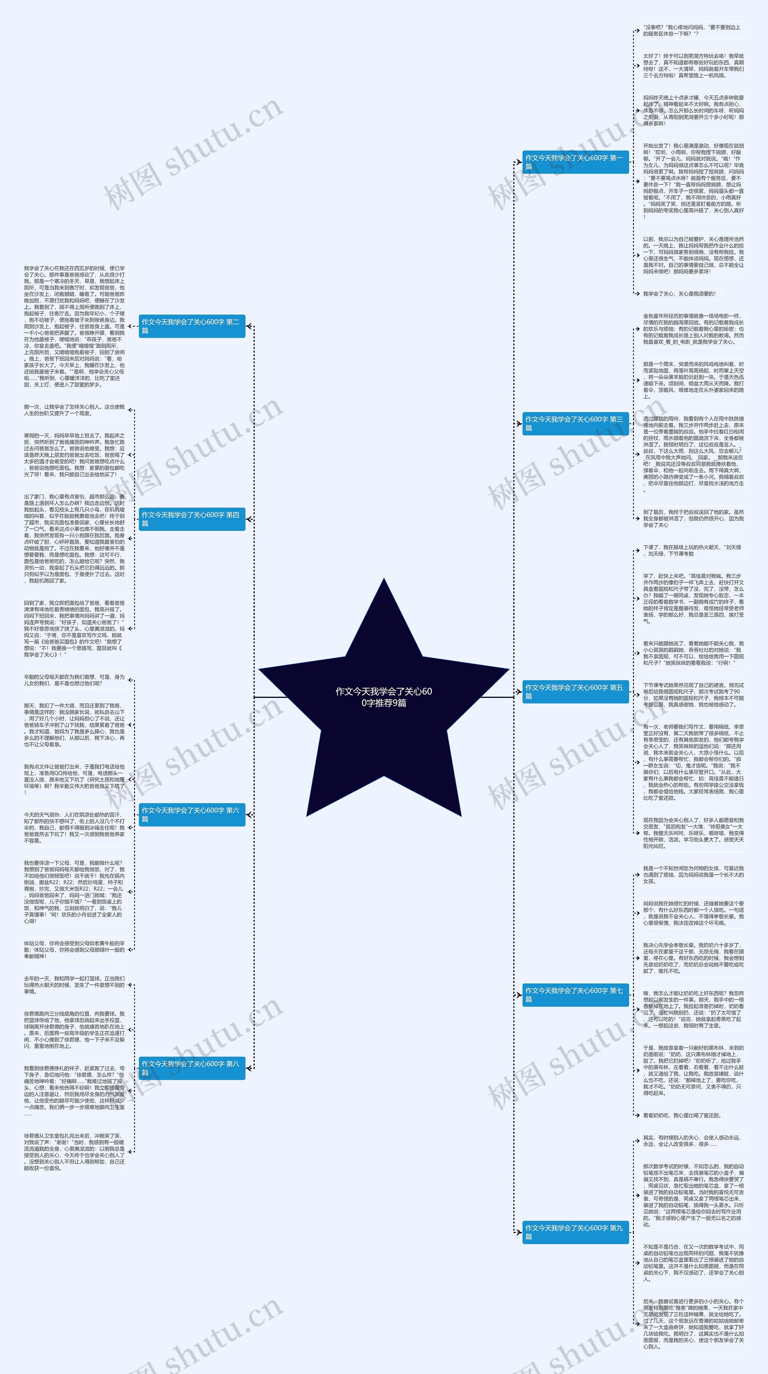 作文今天我学会了关心600字推荐9篇思维导图
