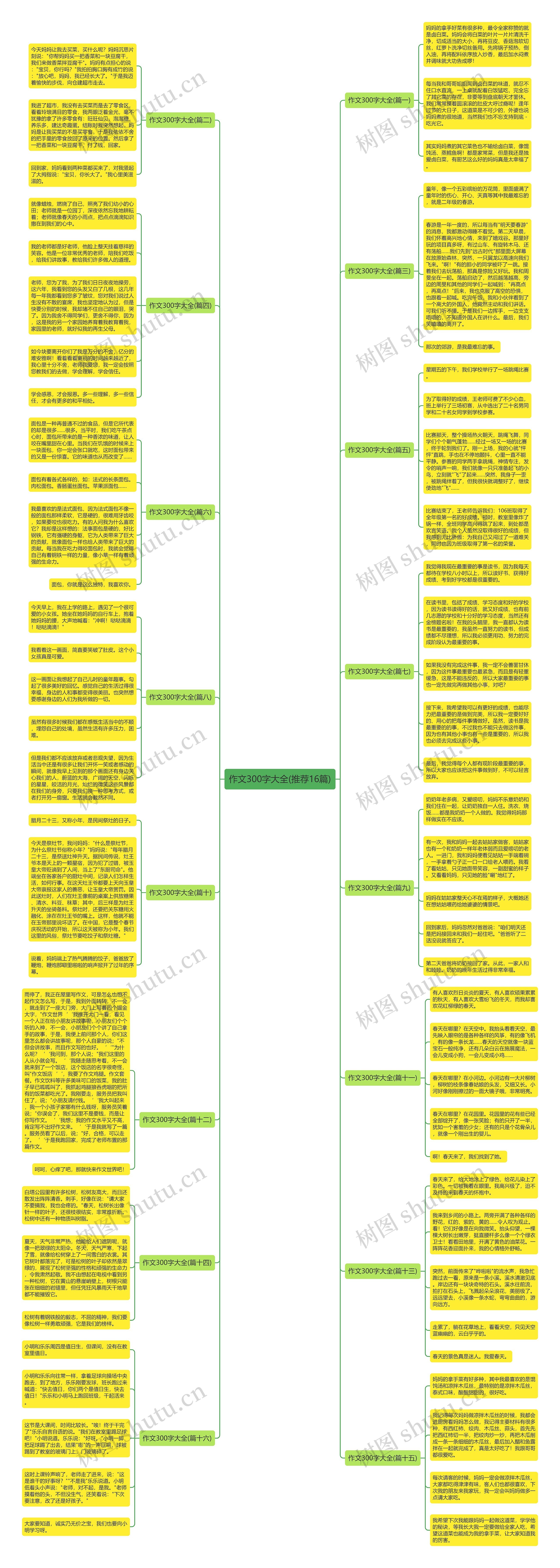 作文300字大全(推荐16篇)思维导图