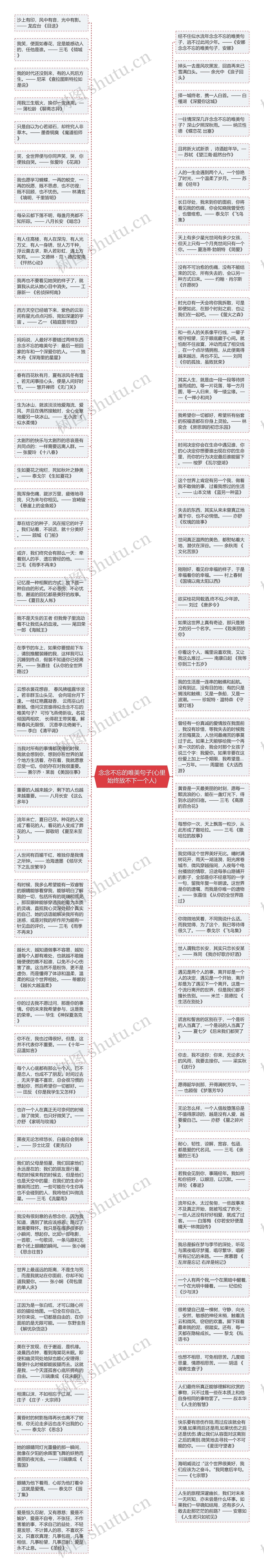 念念不忘的唯美句子(心里始终放不下一个人)思维导图