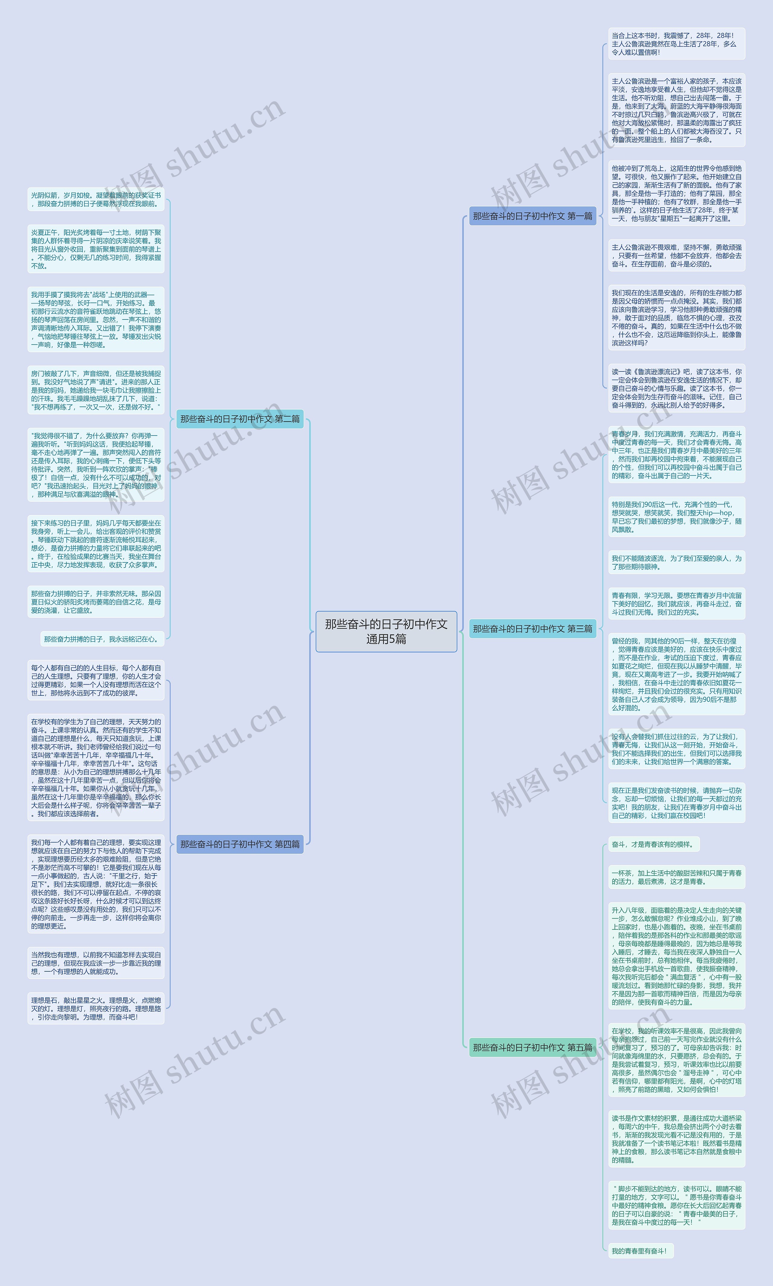 那些奋斗的日子初中作文通用5篇思维导图