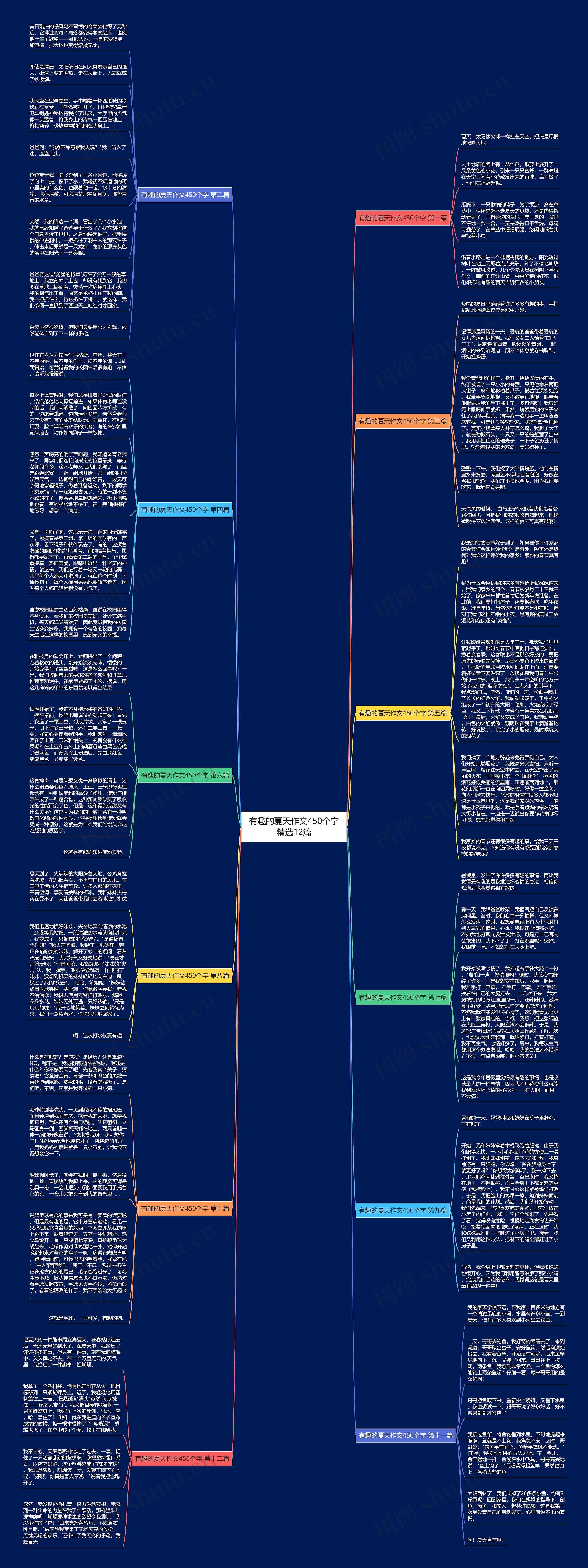 有趣的夏天作文450个字精选12篇思维导图