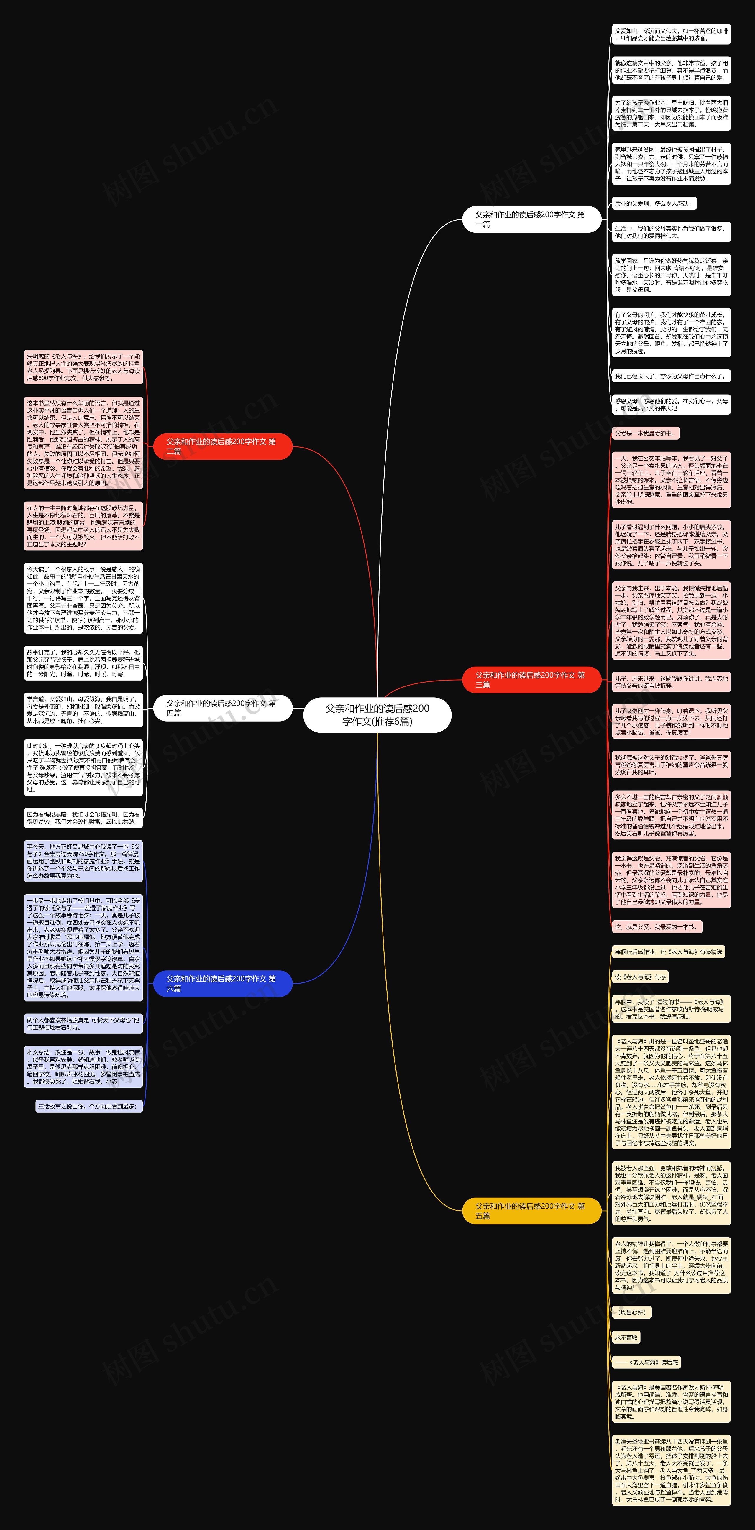 父亲和作业的读后感200字作文(推荐6篇)思维导图