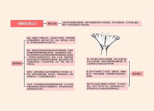 《蝙蝠和雷达》思维导图