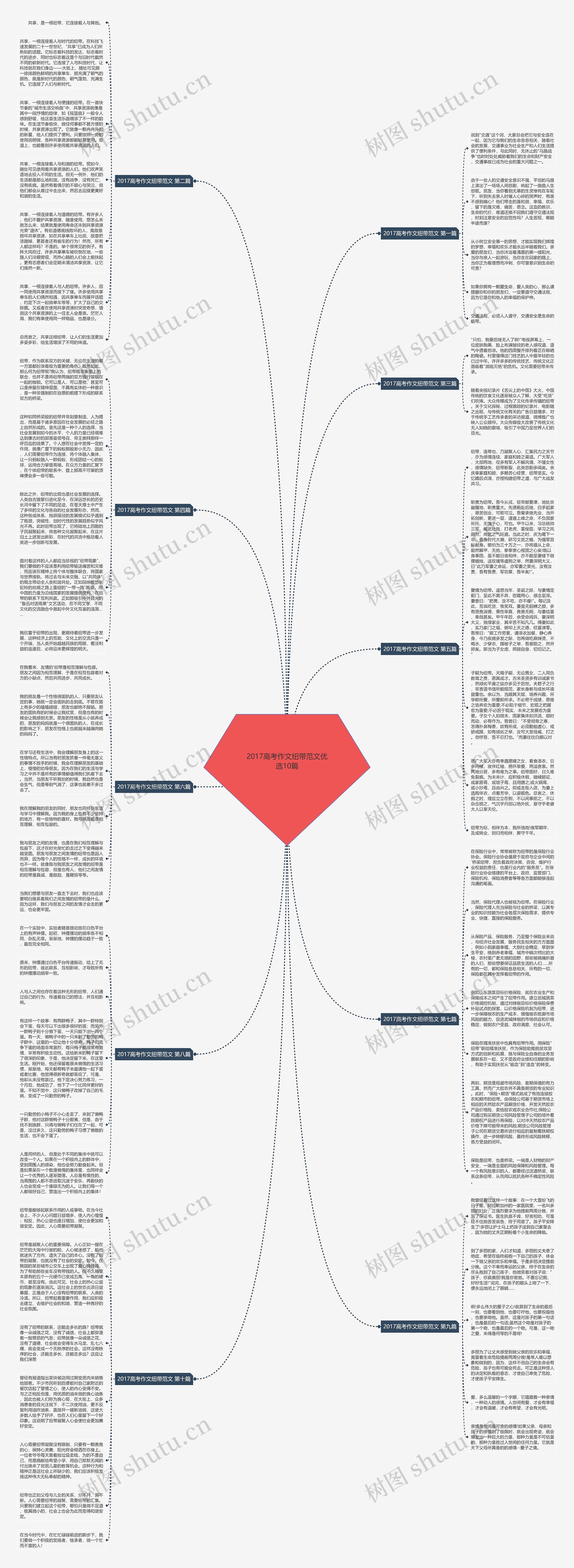 2017高考作文纽带范文优选10篇思维导图