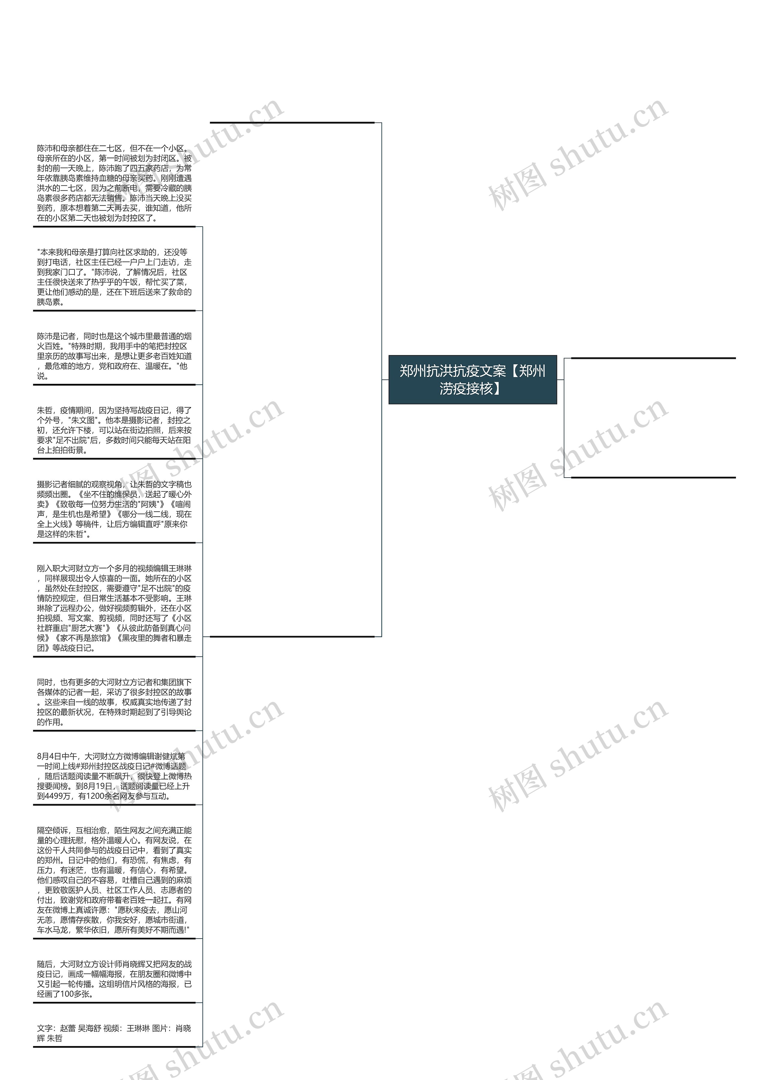 郑州抗洪抗疫文案【郑州涝疫接核】思维导图