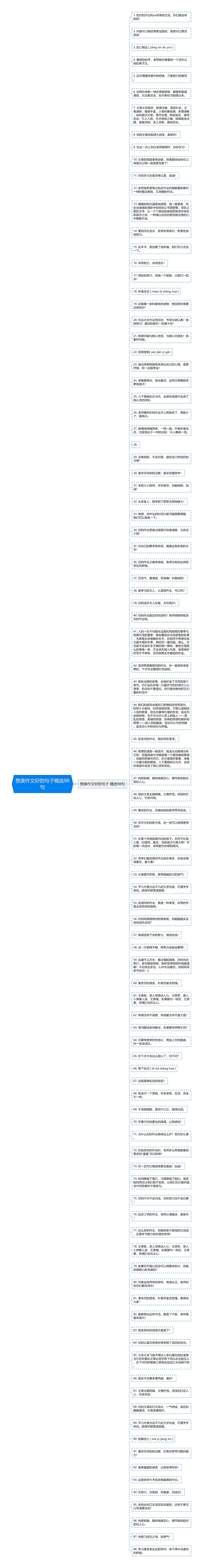 赞美作文好的句子精选98句思维导图