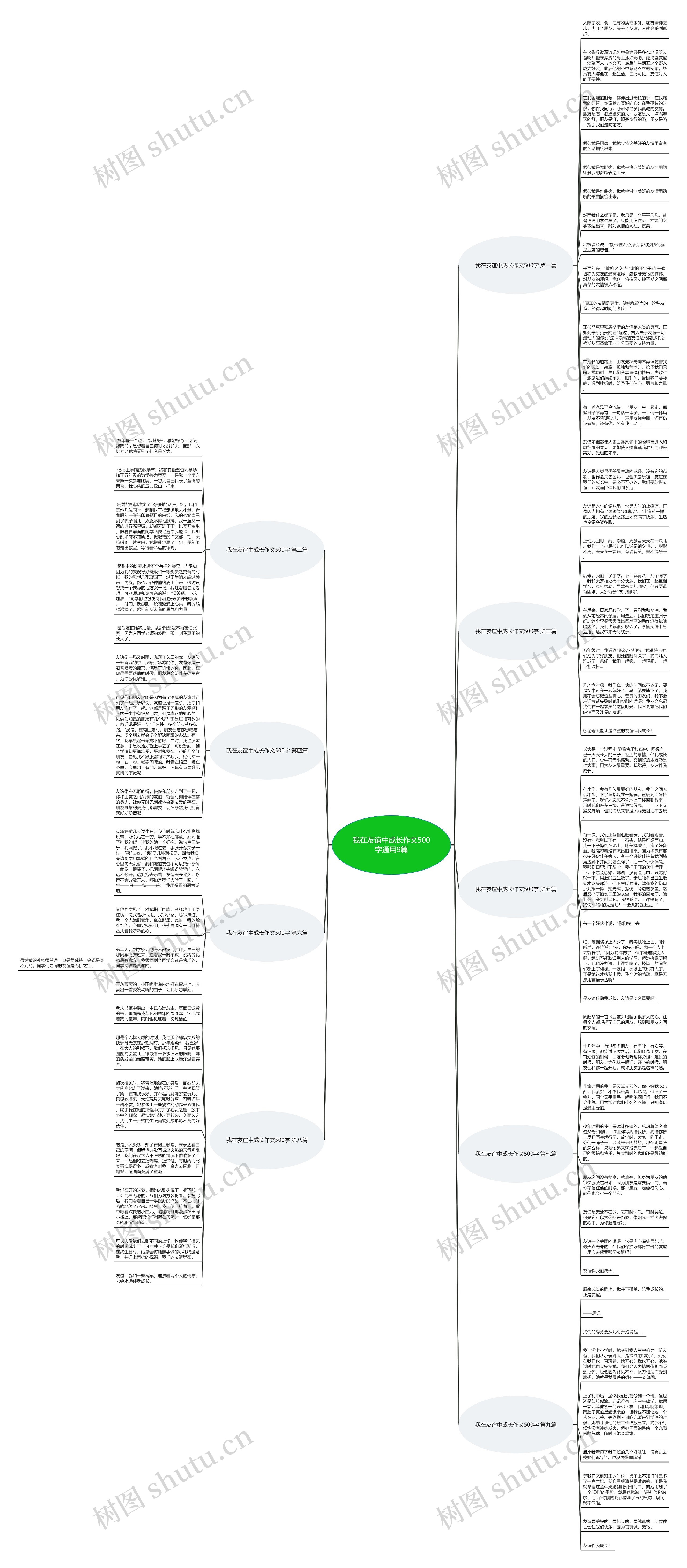 我在友谊中成长作文500字通用9篇思维导图