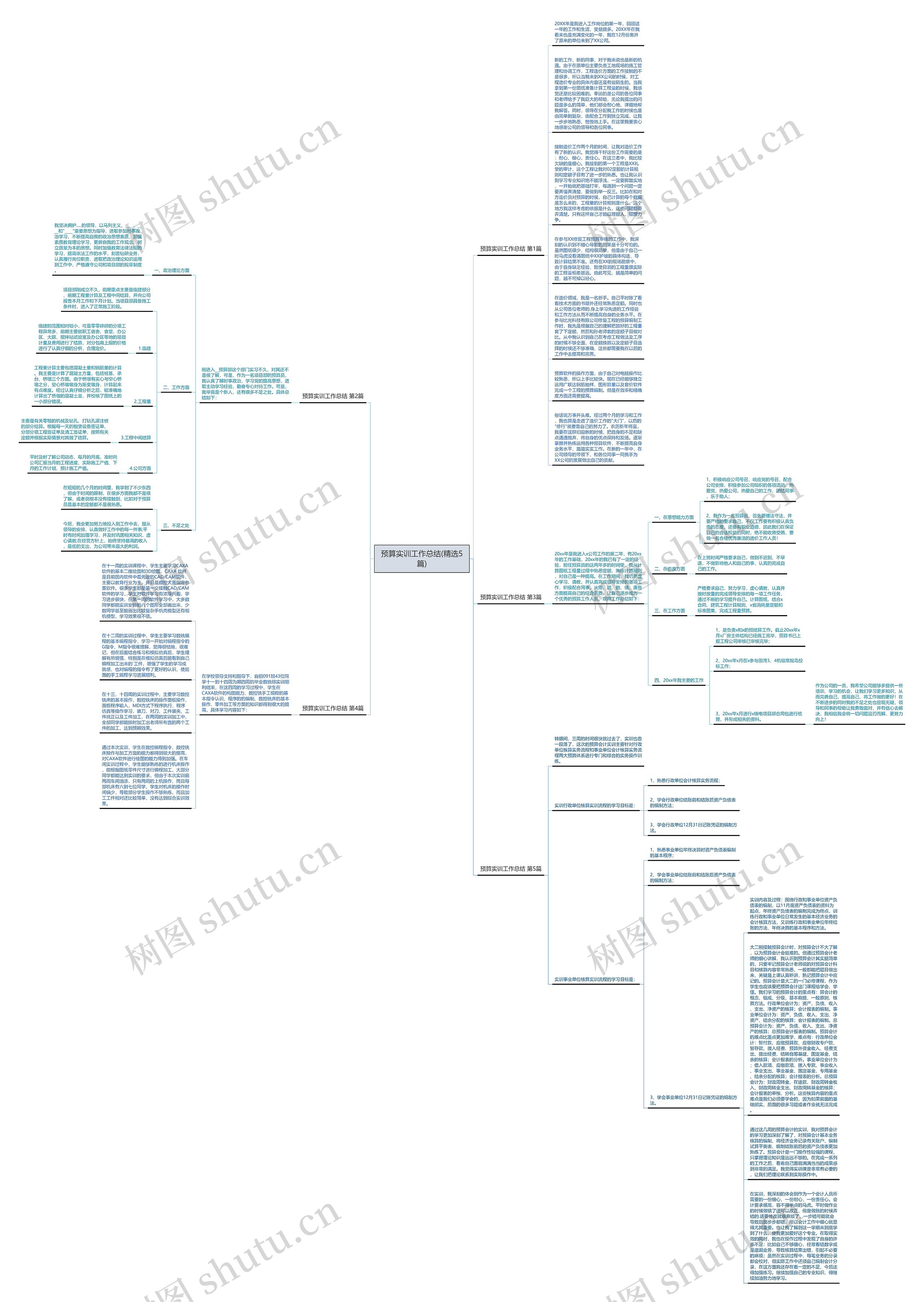 预算实训工作总结(精选5篇)思维导图高清图 预算实训工作总结(精选5篇)思维导图