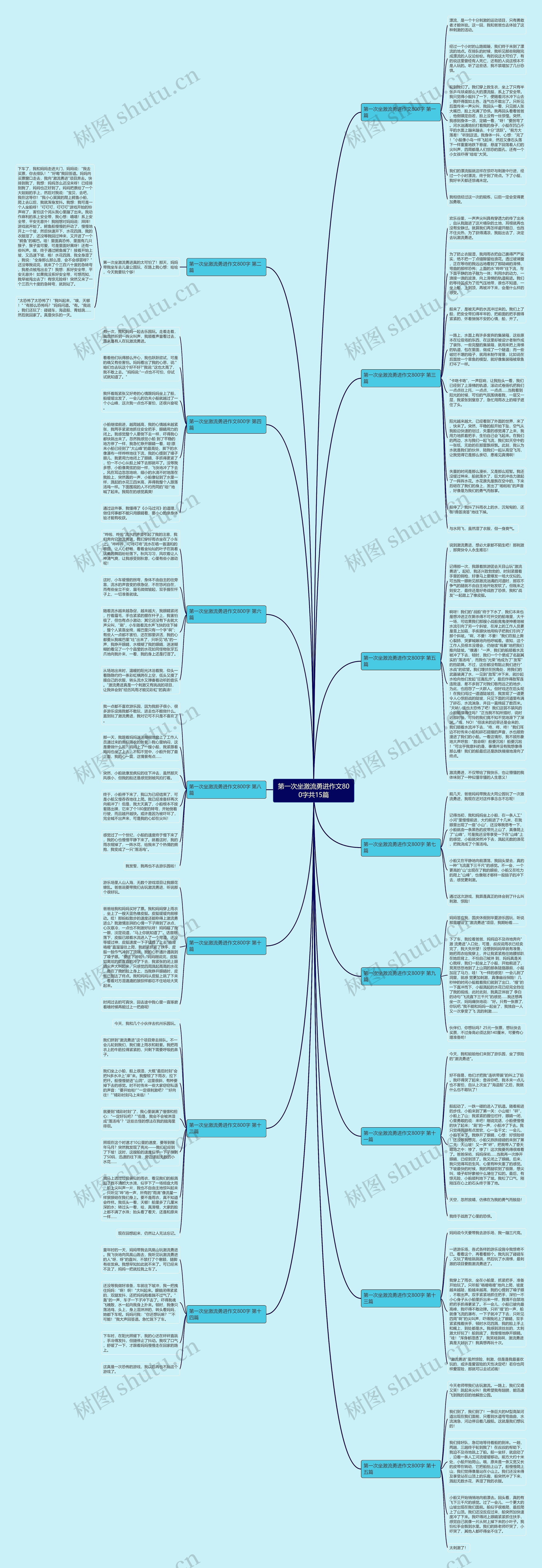 第一次坐激流勇进作文800字共15篇思维导图