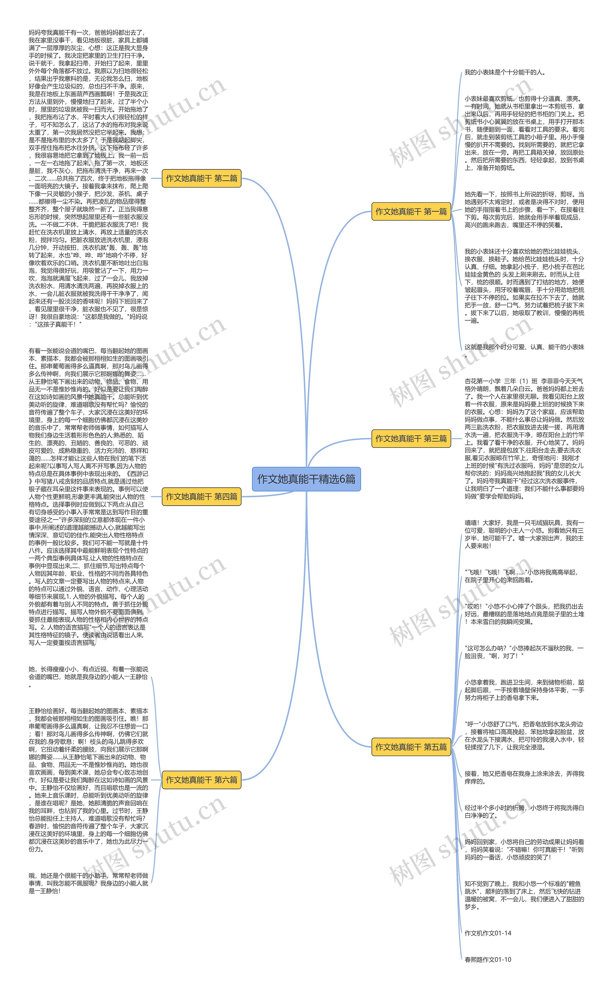 作文她真能干精选6篇思维导图