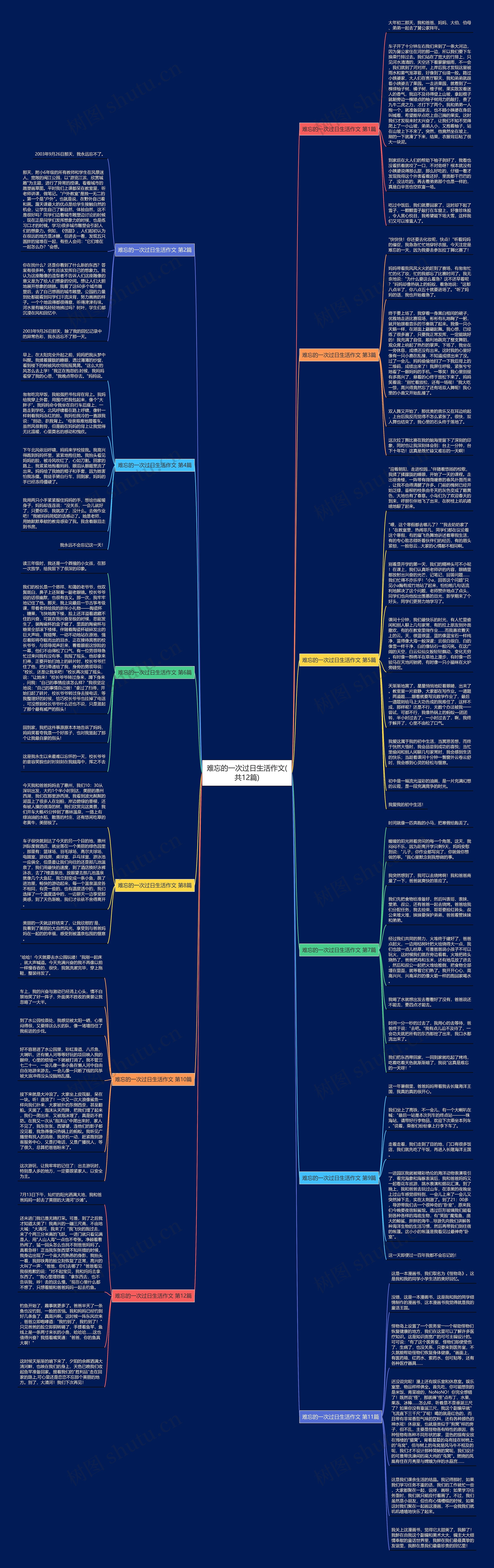 难忘的一次过日生活作文(共12篇)思维导图