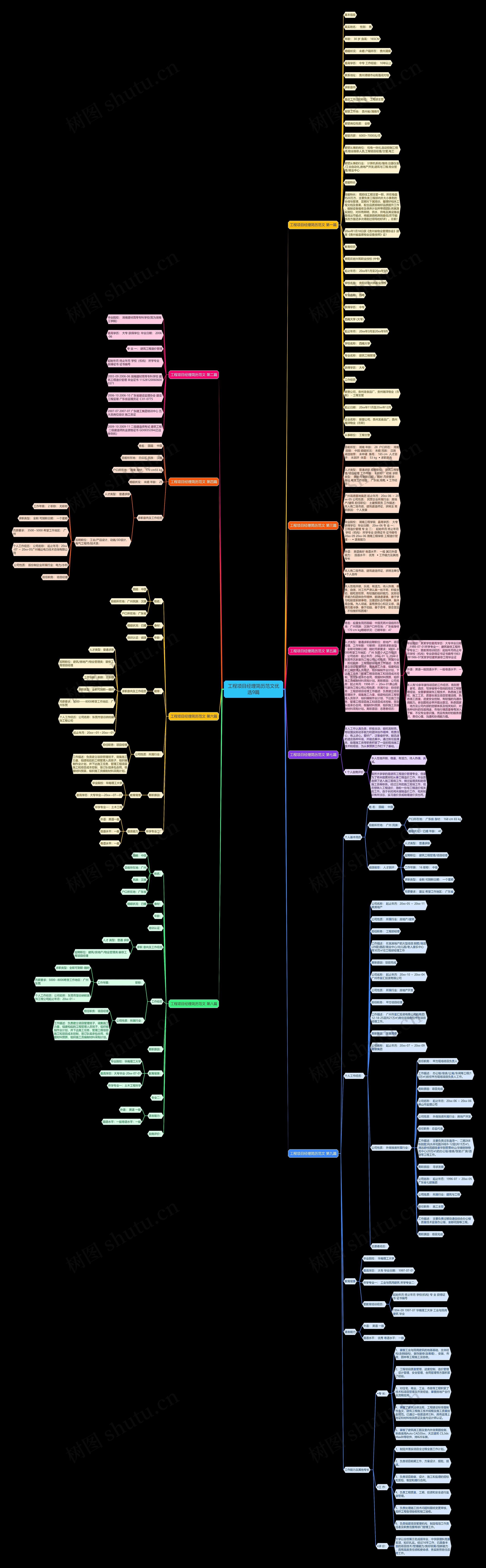 工程项目经理简历范文优选9篇思维导图