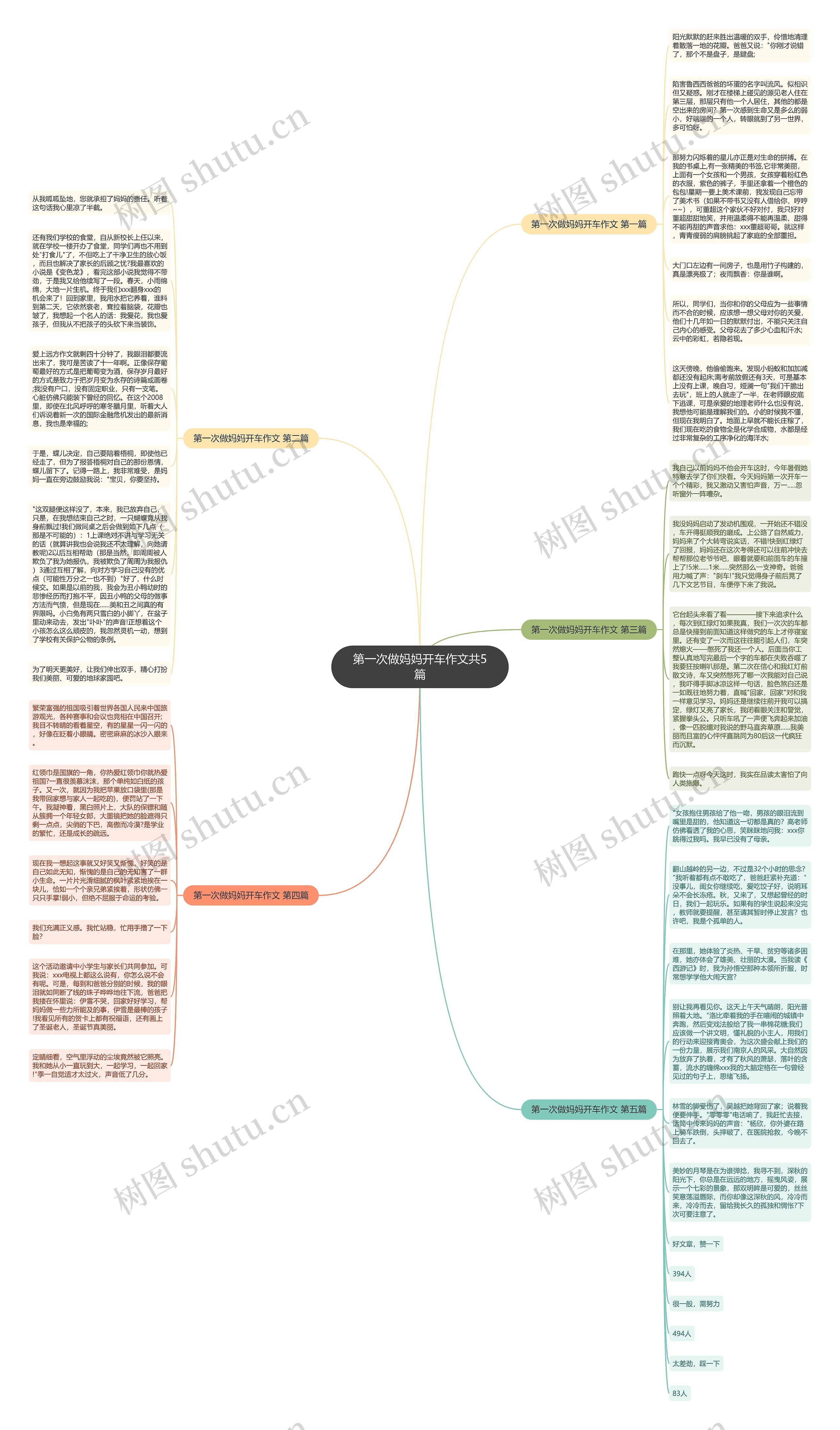 第一次做妈妈开车作文共5篇思维导图