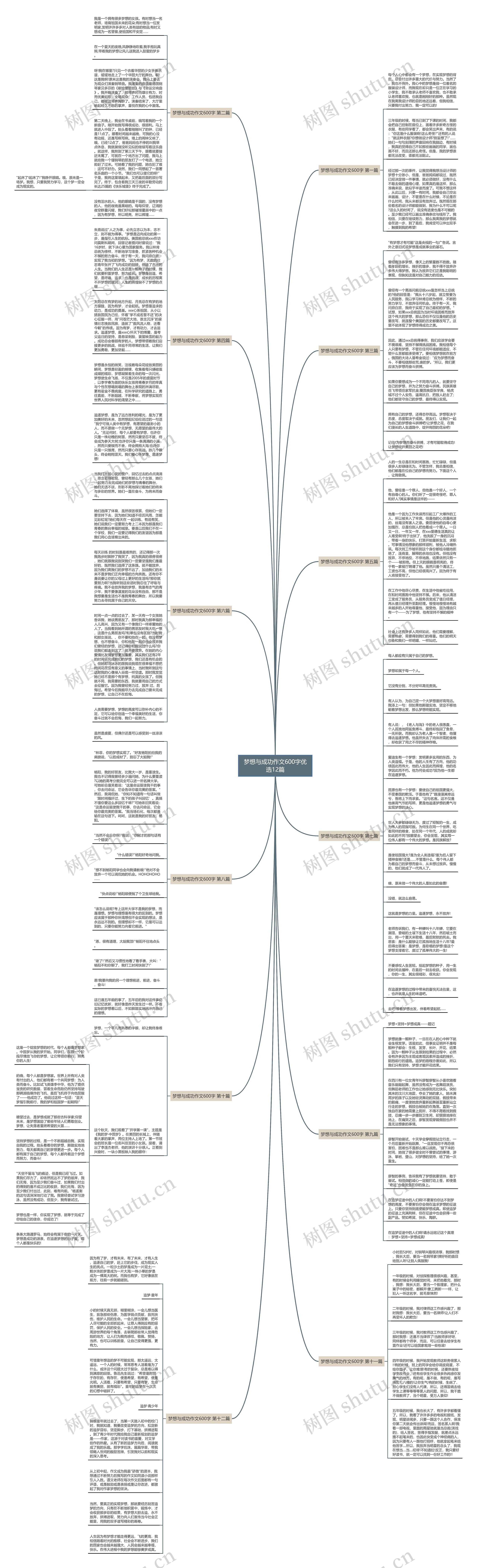 梦想与成功作文600字优选12篇思维导图高清图 梦想与成功作文600字优选12篇思维导图