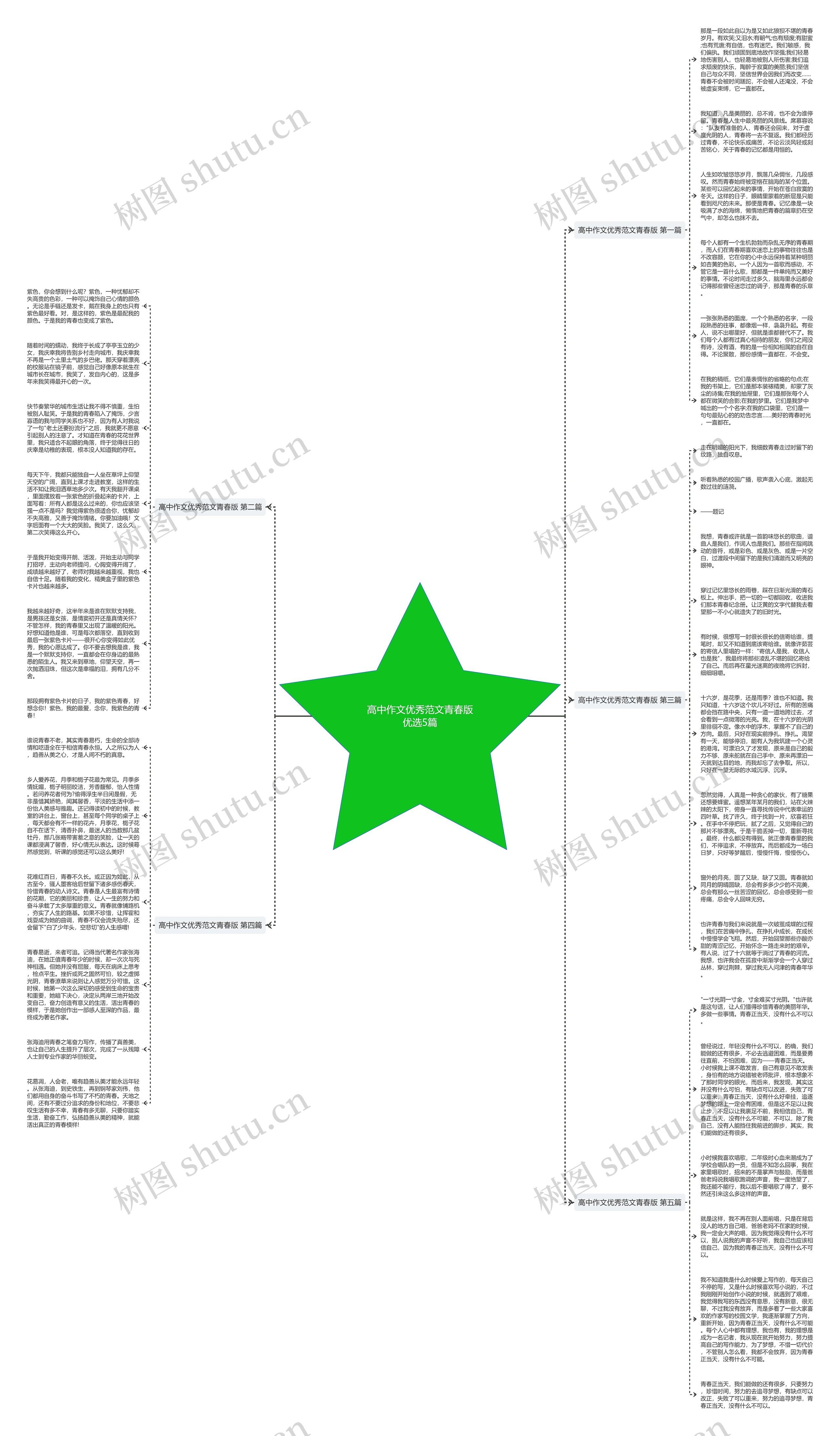 高中作文优秀范文青春版优选5篇思维导图高清图 高中作文优秀范文青春版优选5篇思维导图