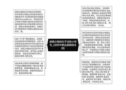 感恩父母的句子诗经小学生_(诗经中表达感恩的诗词)