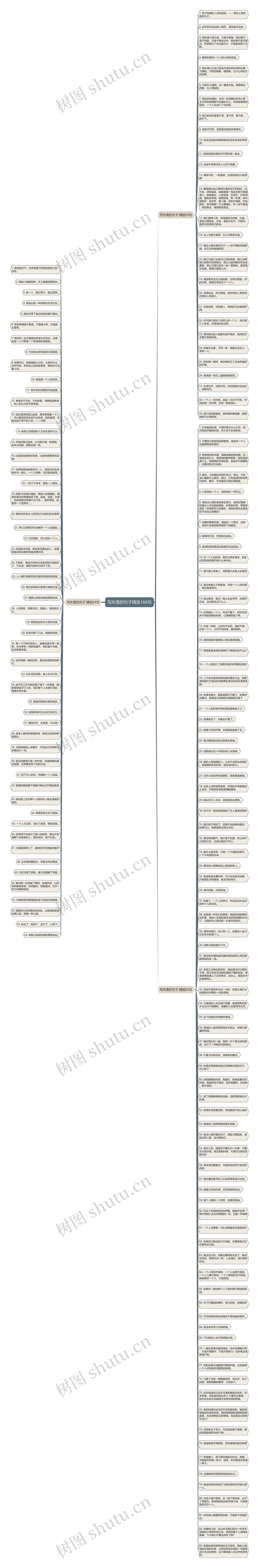 写失落的句子精选166句思维导图