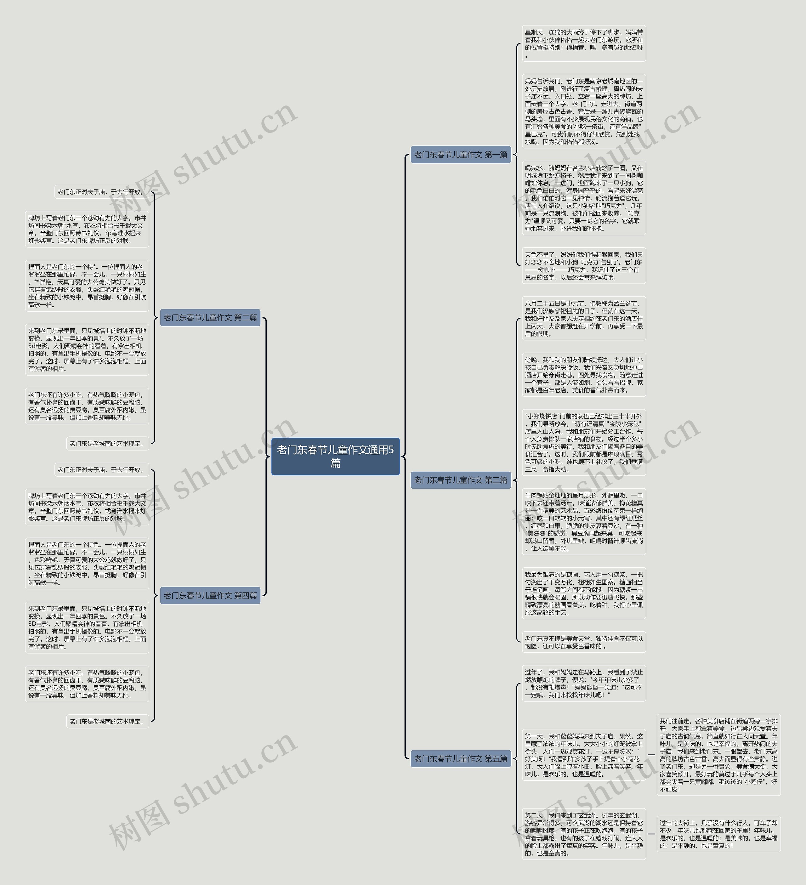 老门东春节儿童作文通用5篇思维导图