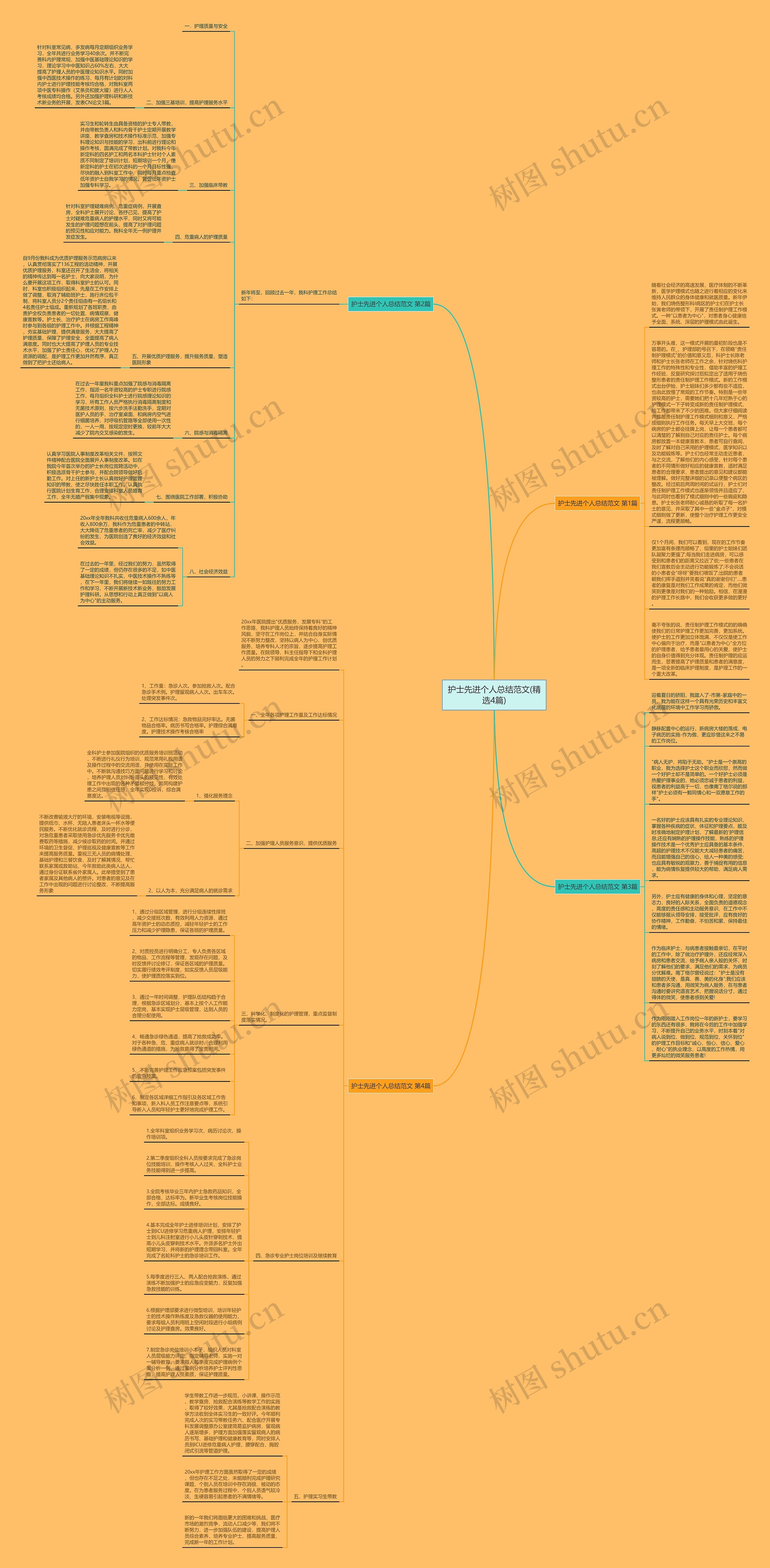 护士先进个人总结范文(精选4篇)思维导图