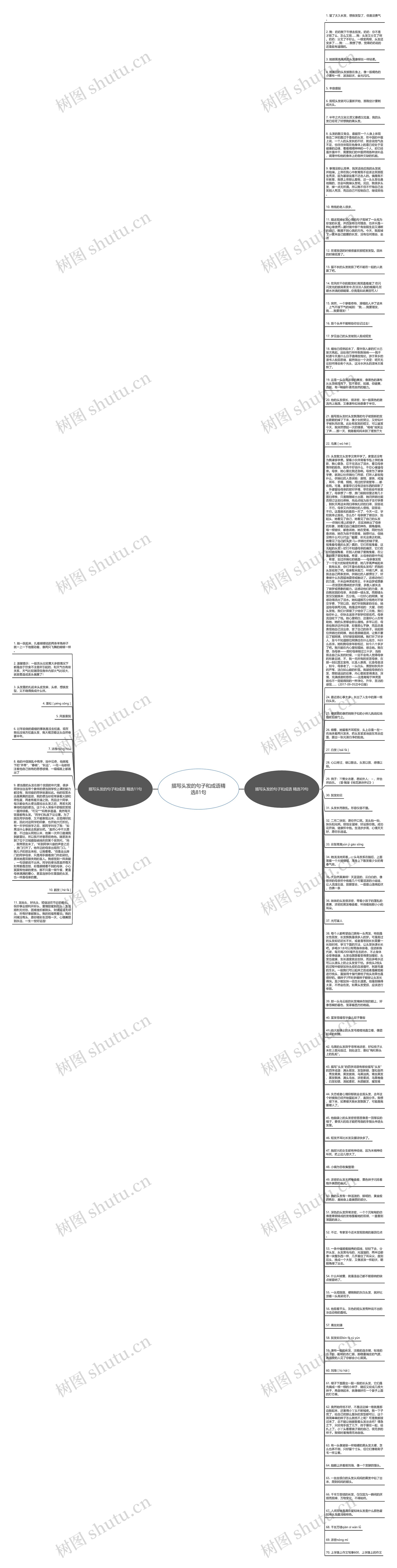 描写头发的句子和成语精选81句思维导图