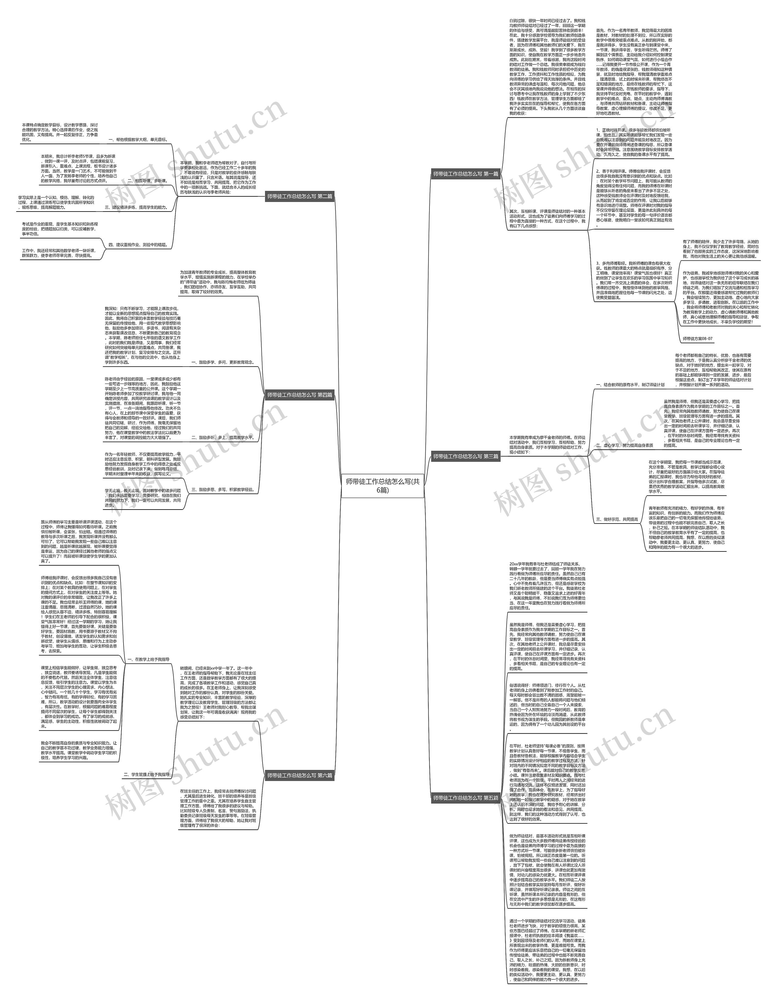 师带徒工作总结怎么写(共6篇)思维导图