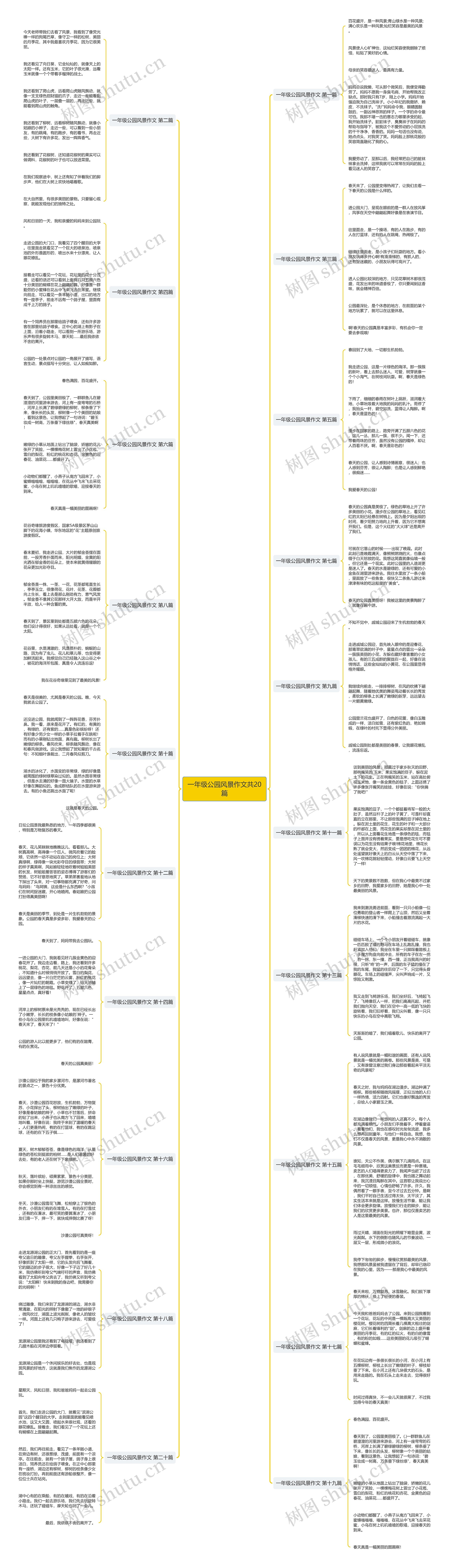 一年级公园风景作文共20篇思维导图