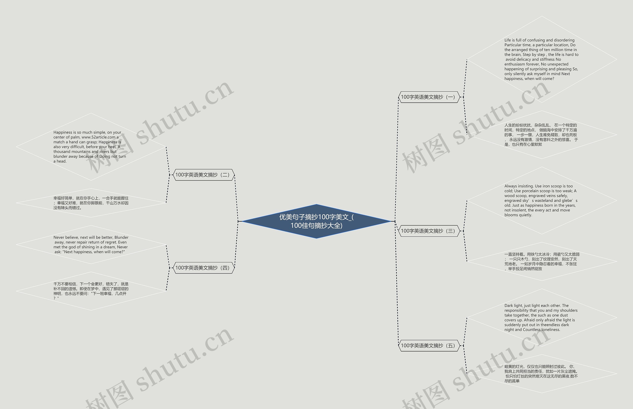优美句子摘抄100字美文_(100佳句摘抄大全)思维导图