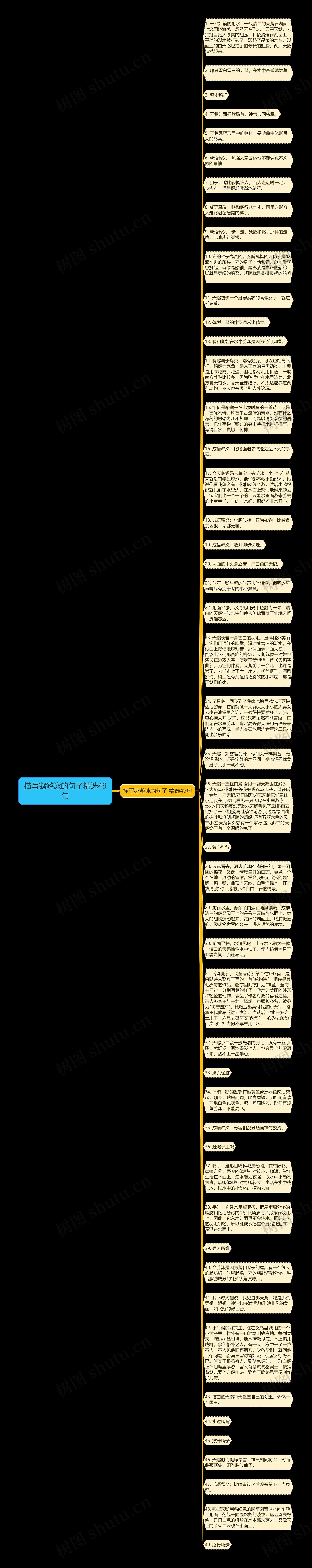 描写鹅游泳的句子精选49句思维导图
