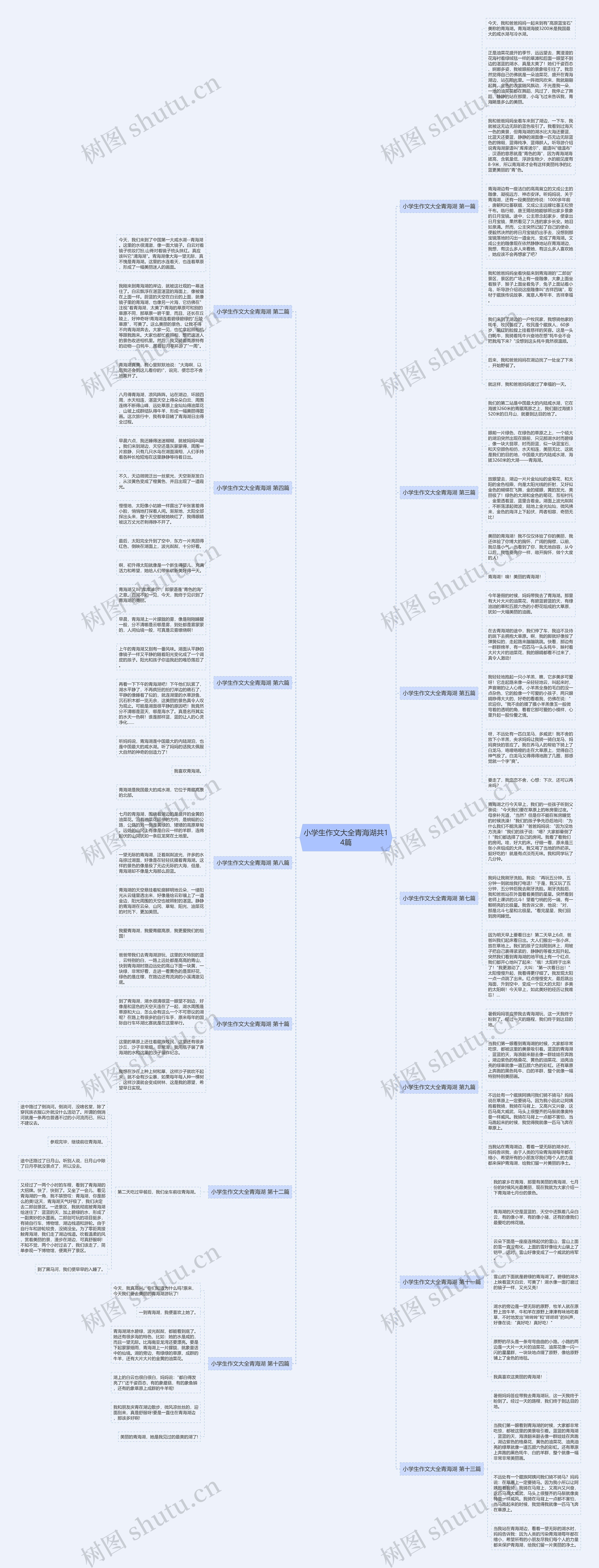 小学生作文大全青海湖共14篇思维导图