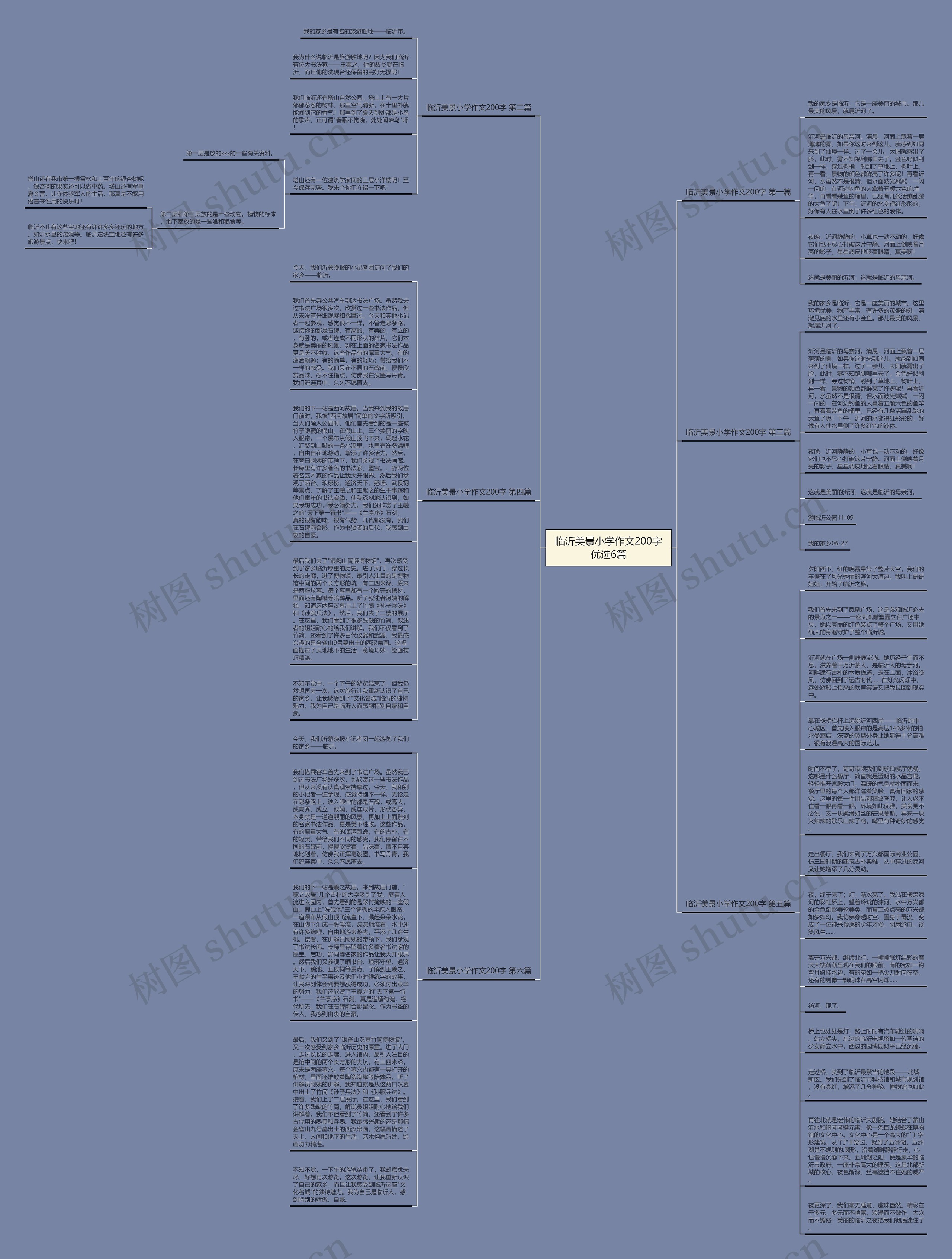 临沂美景小学作文200字优选6篇思维导图