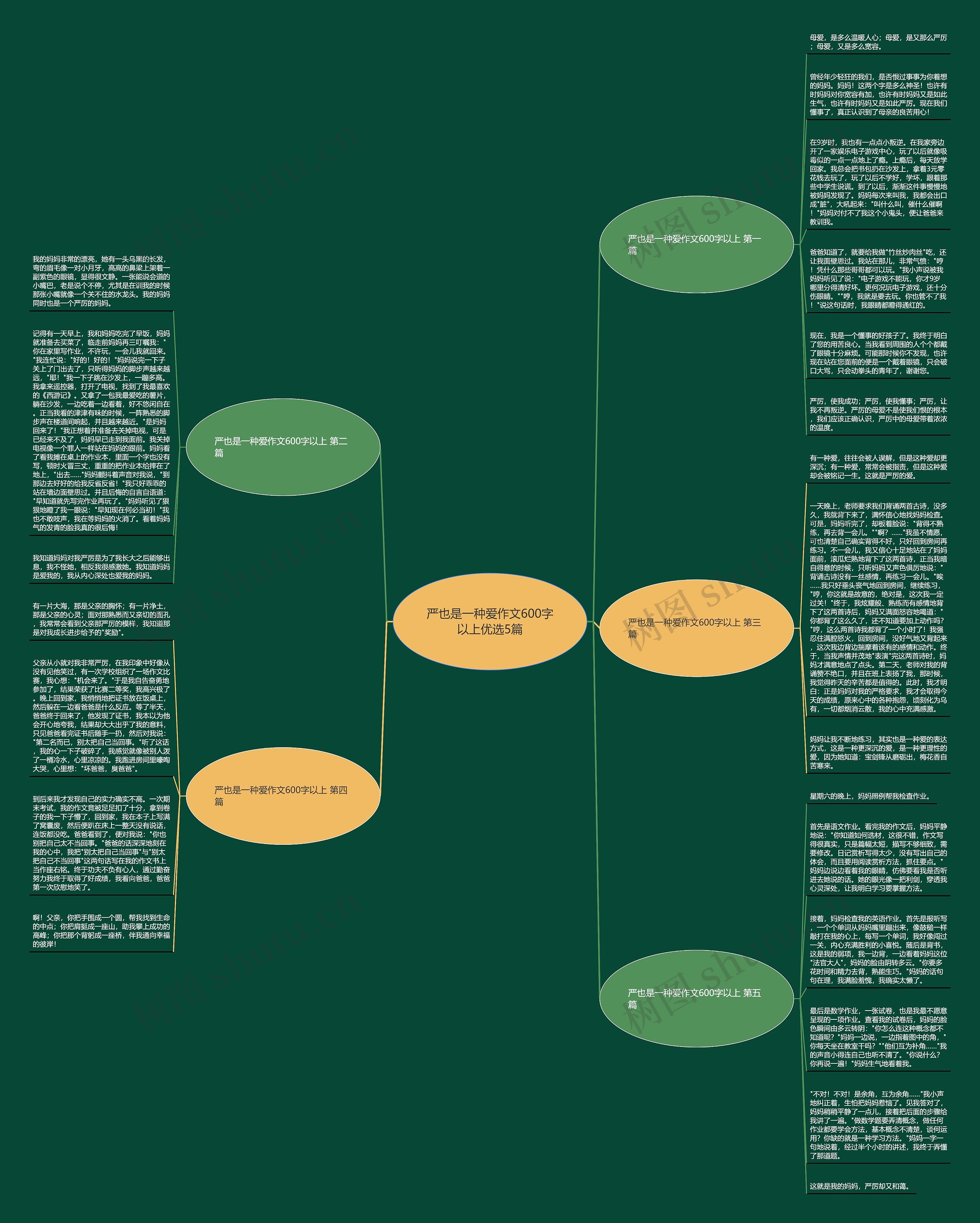 严也是一种爱作文600字以上优选5篇思维导图高清图 严也是一种爱作文600字以上优选5篇思维导图