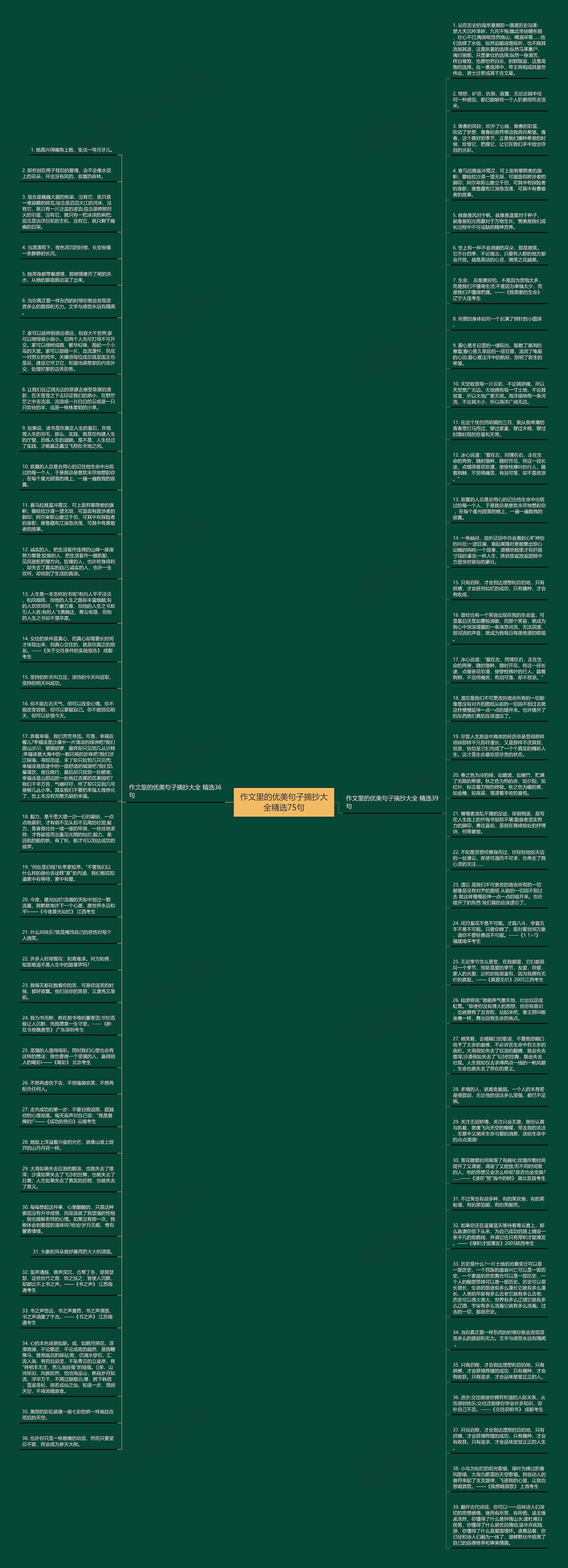 作文里的优美句子摘抄大全精选75句思维导图