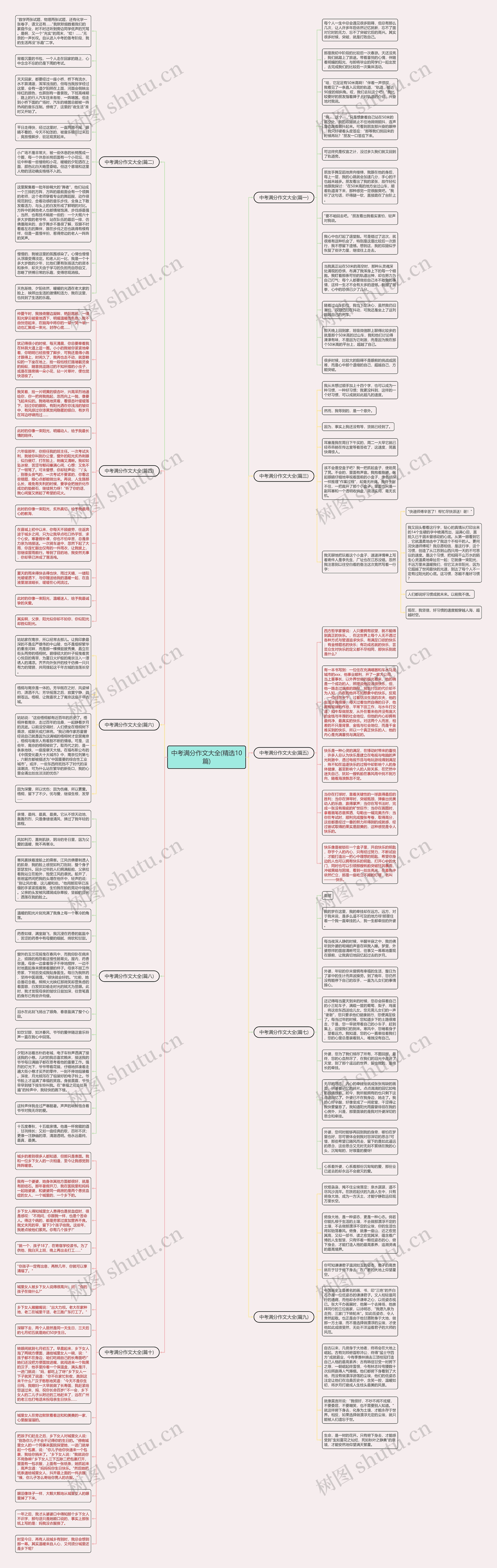 中考满分作文大全(精选10篇)思维导图