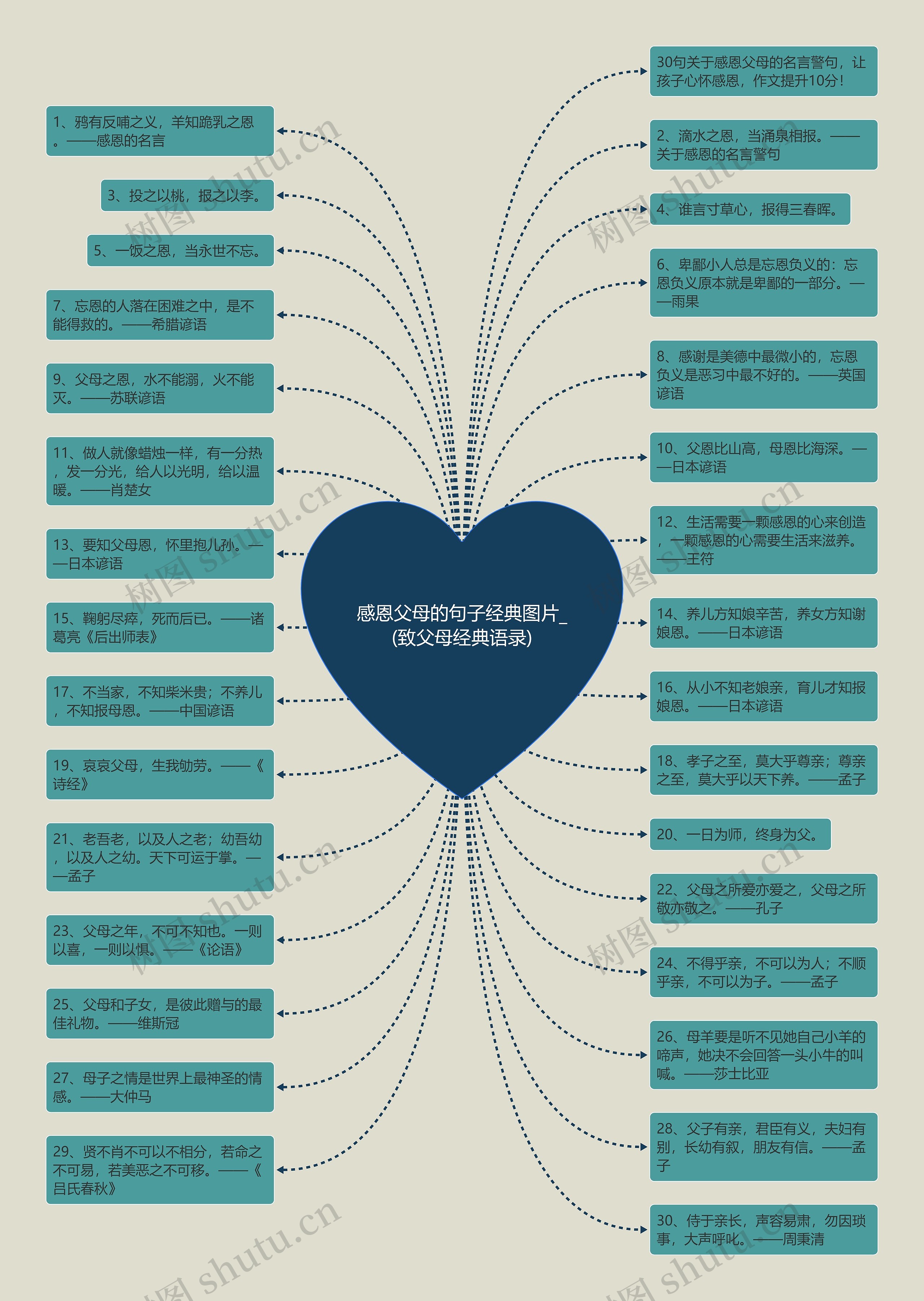 感恩父母的句子经典图片_(致父母经典语录)思维导图
