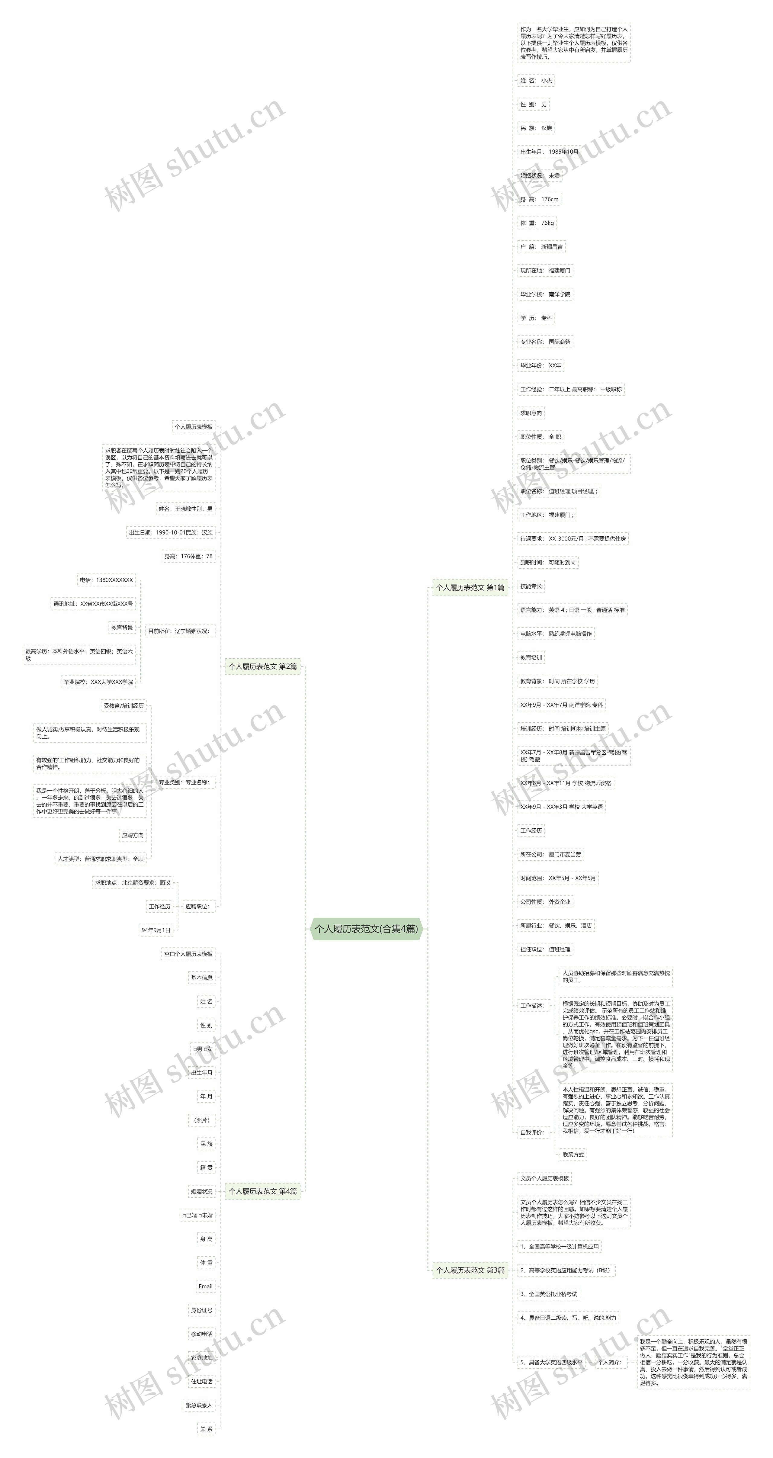 个人履历表范文(合集4篇) 个人履历表范文(合集4篇)