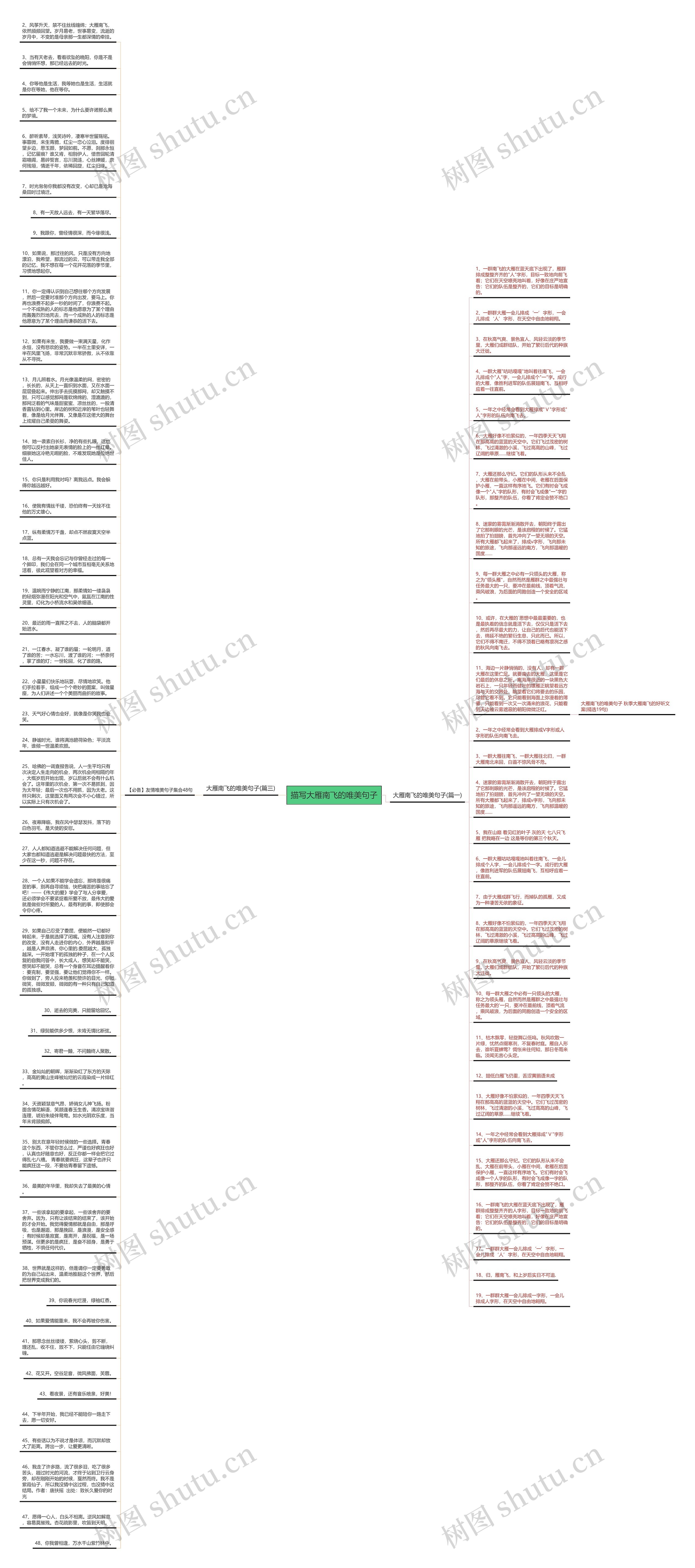 描写大雁南飞的唯美句子思维导图