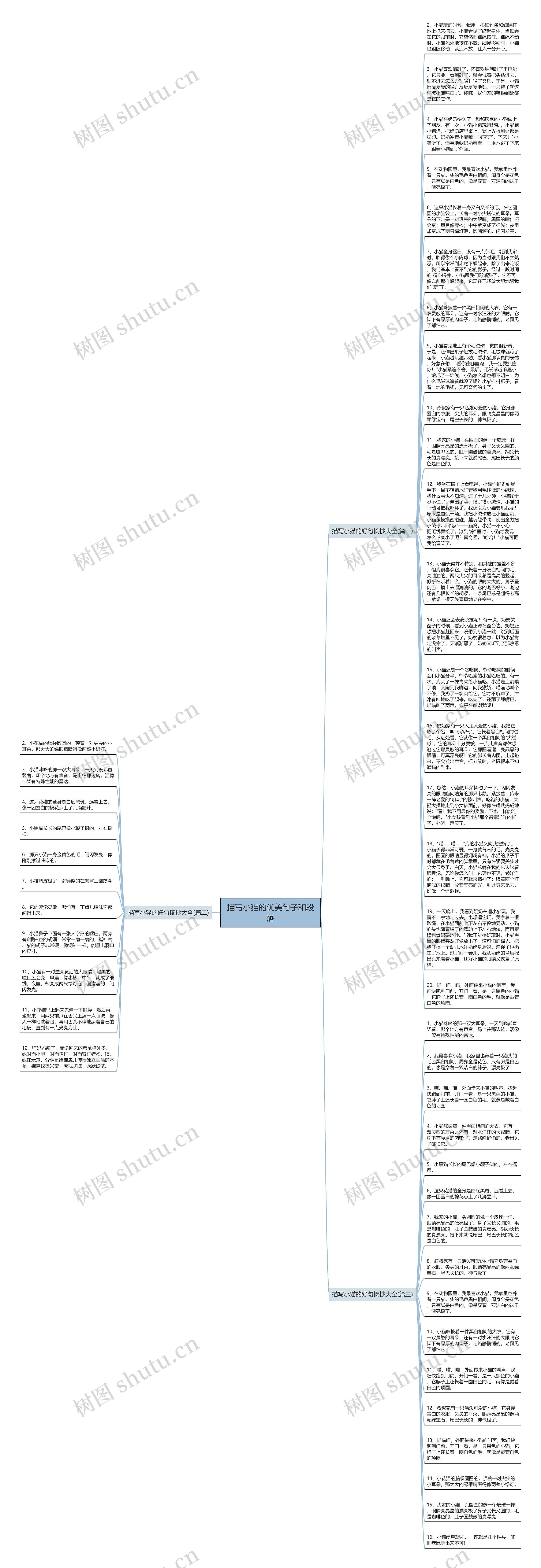 描写小猫的优美句子和段落思维导图